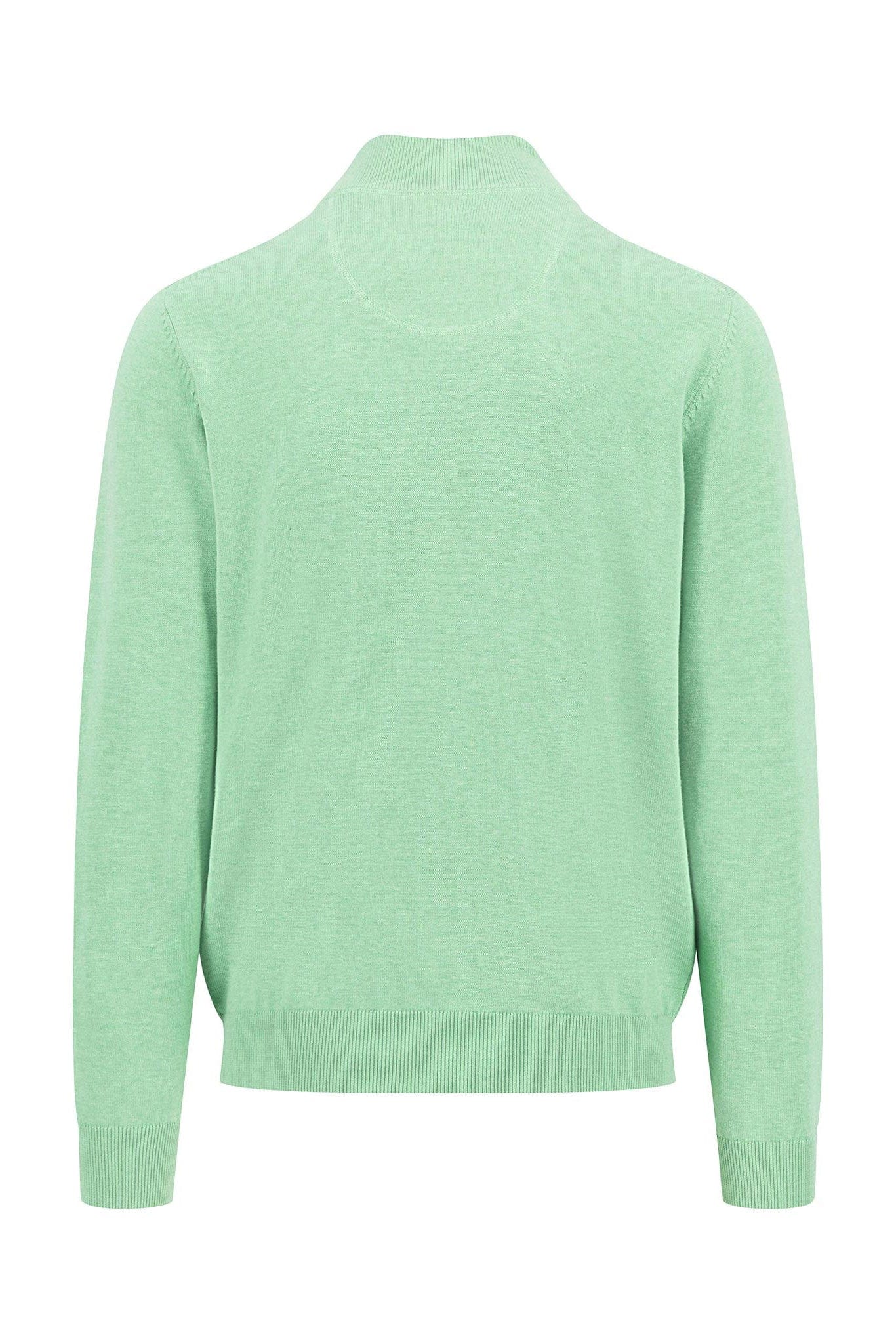 Superfine Cotton Quarter Zip Jumper - Turf Green - Image 6