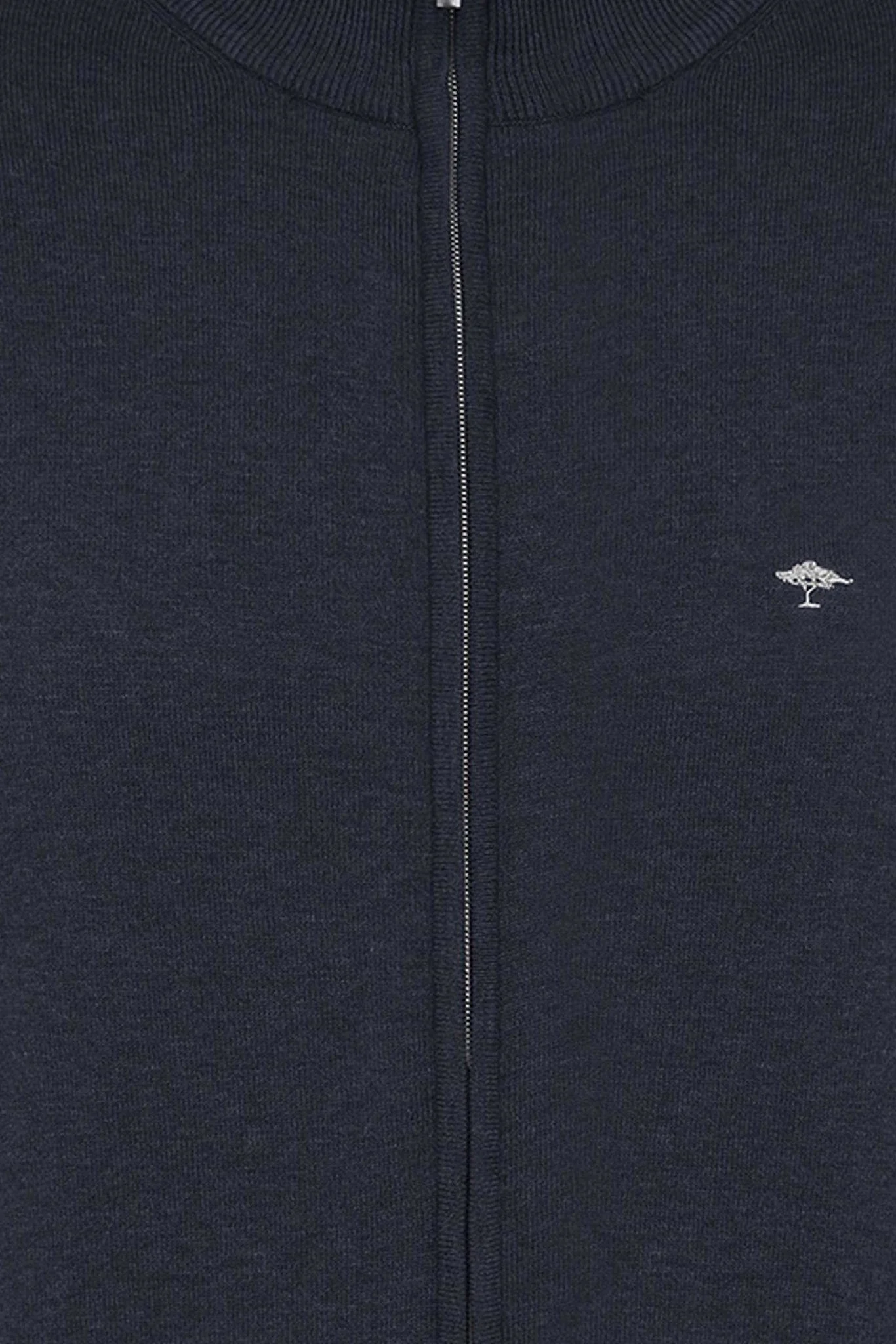 Superfine Cotton Zip-Through Cardigan - Navy - Image 3