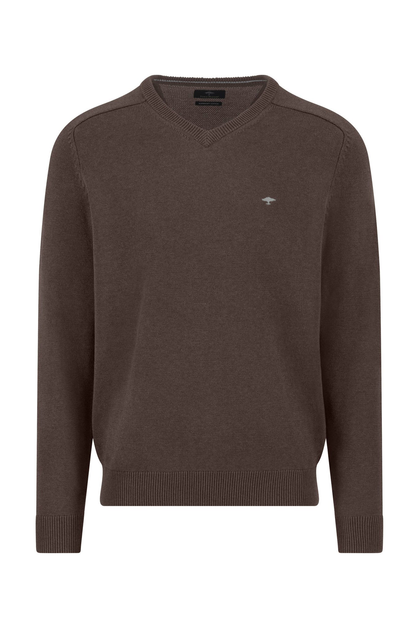 Supersoft Cotton V-Neck Jumper - Earth