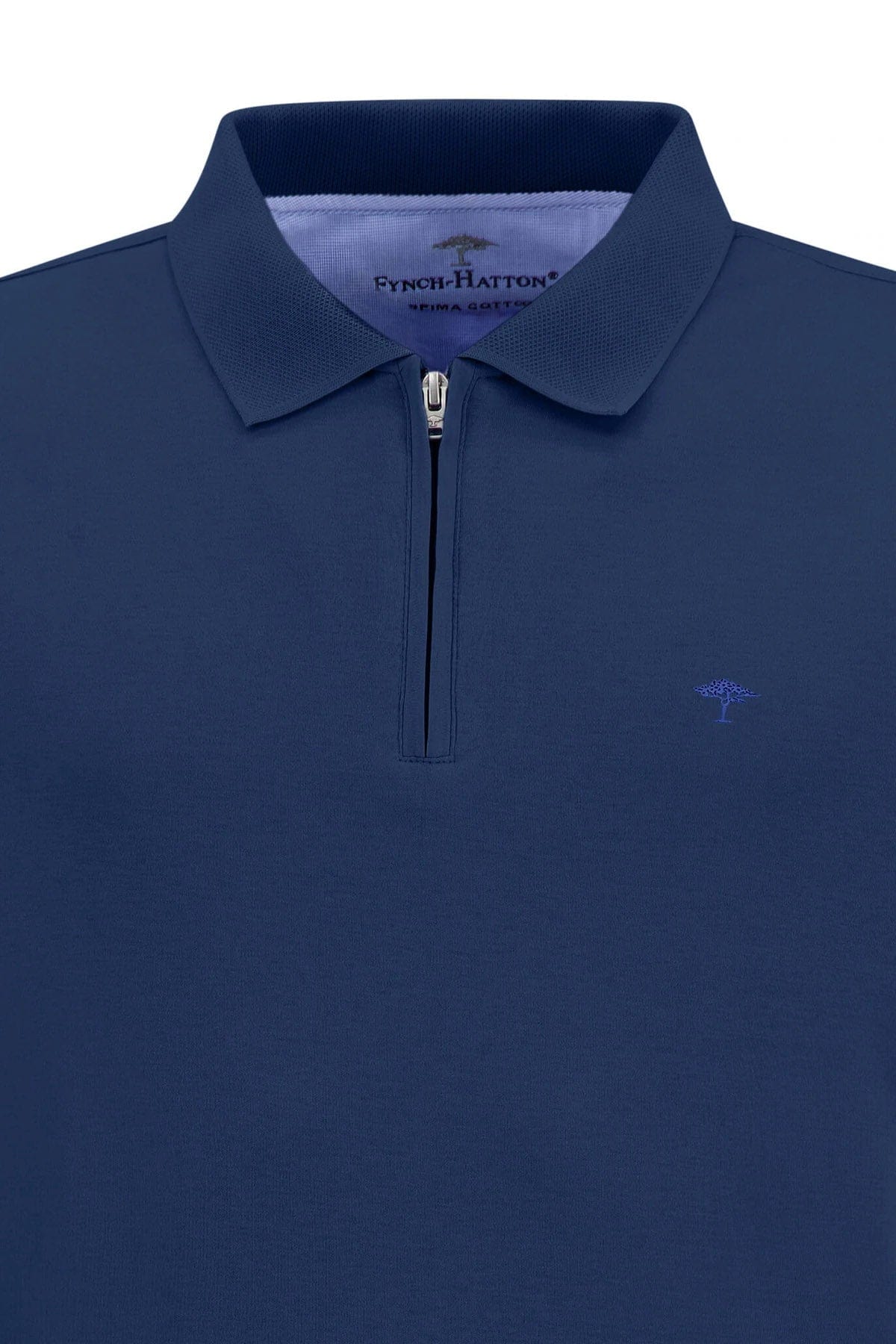 Supima Cotton Zip Polo Shirt - Midnight - Image 3