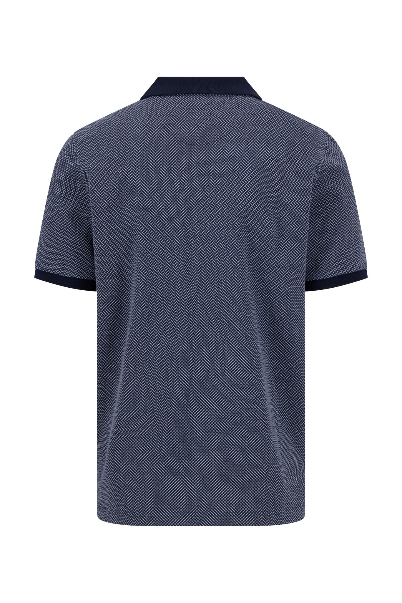 Two Tone Mercerised Cotton Polo - Navy - Image 2