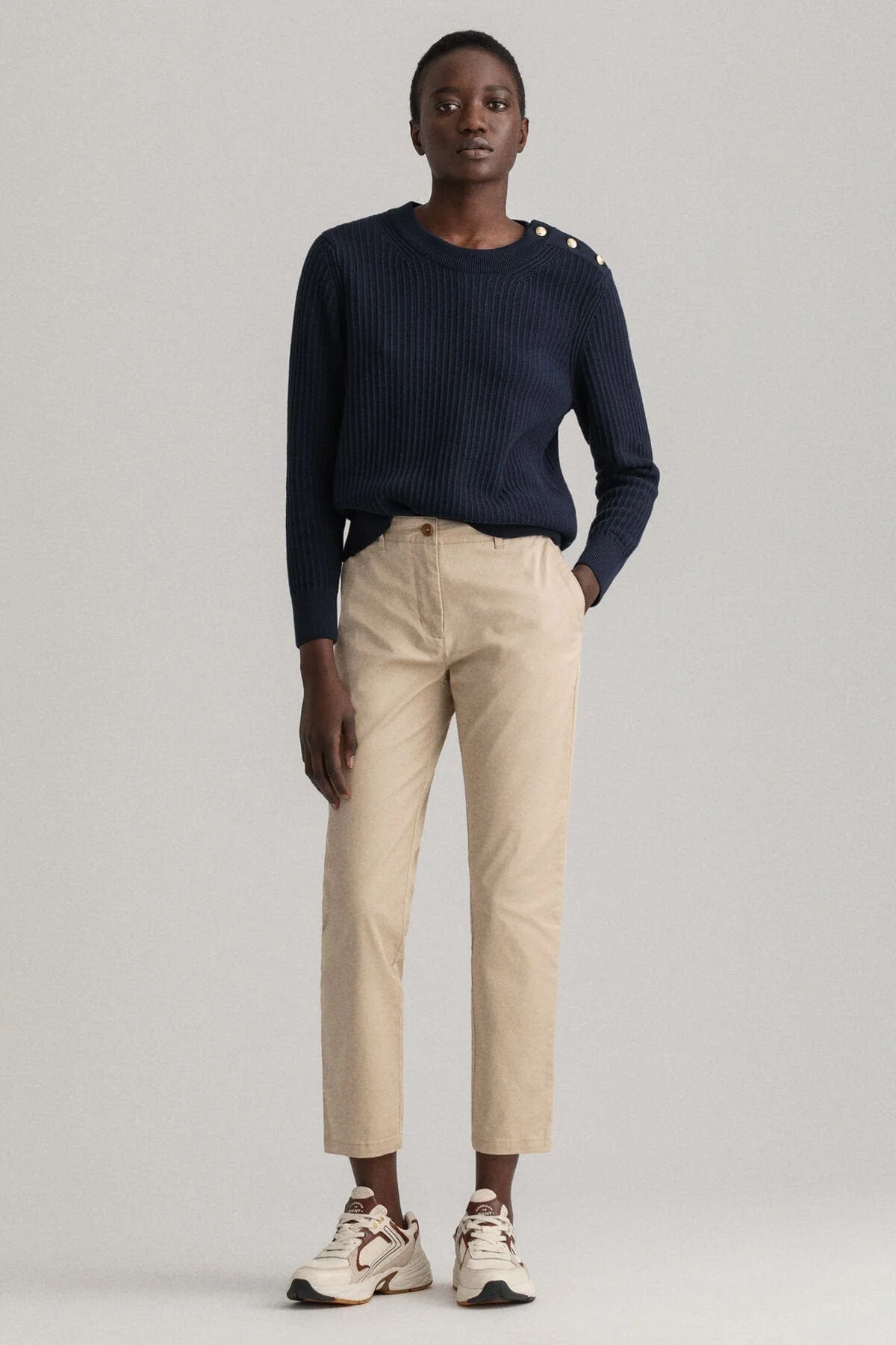 Fryda Slim Fit Classic Chinos - Dry Sand - Image 2