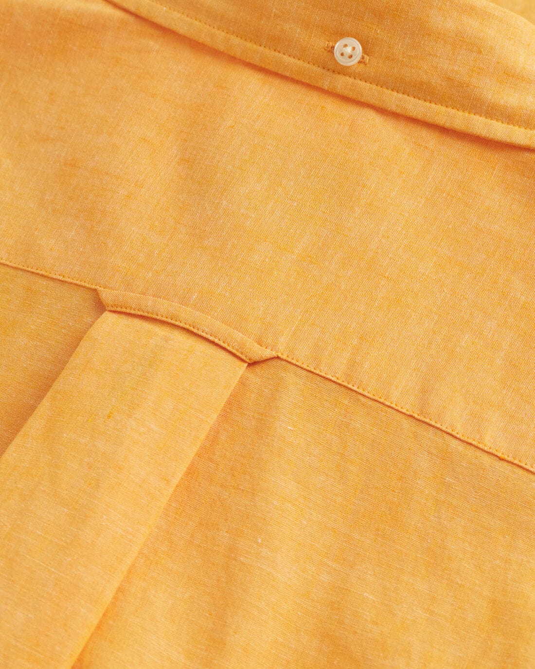 Linen Mix Plain Regular Fit Short Sleeve Shirt - Medal Yellow - Image 3