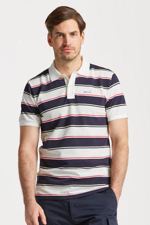Multi Stripe Polo Shirt - Eggshell - Image 2