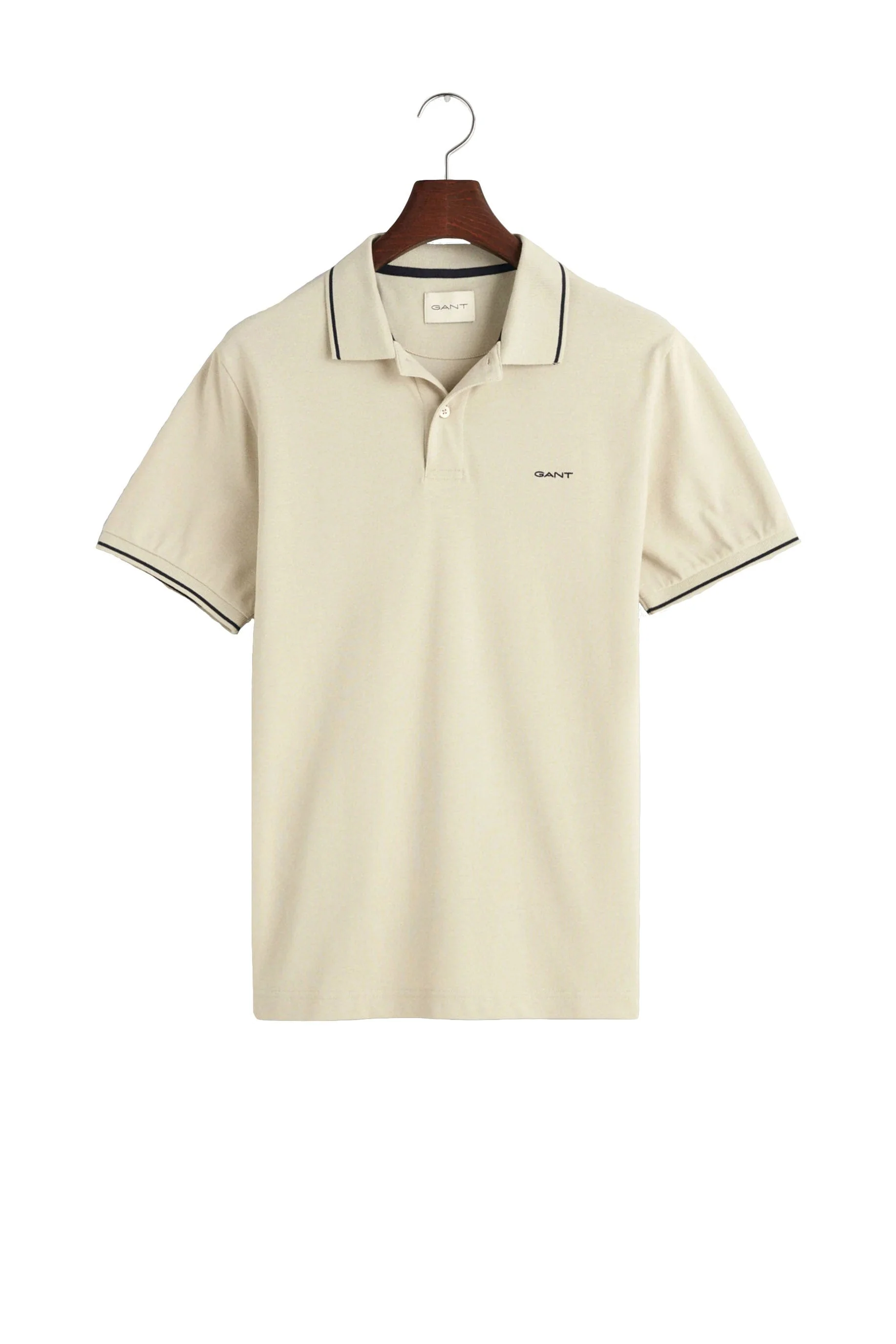 Regular Fit Shield Tipping Pique Polo - Silky Beige