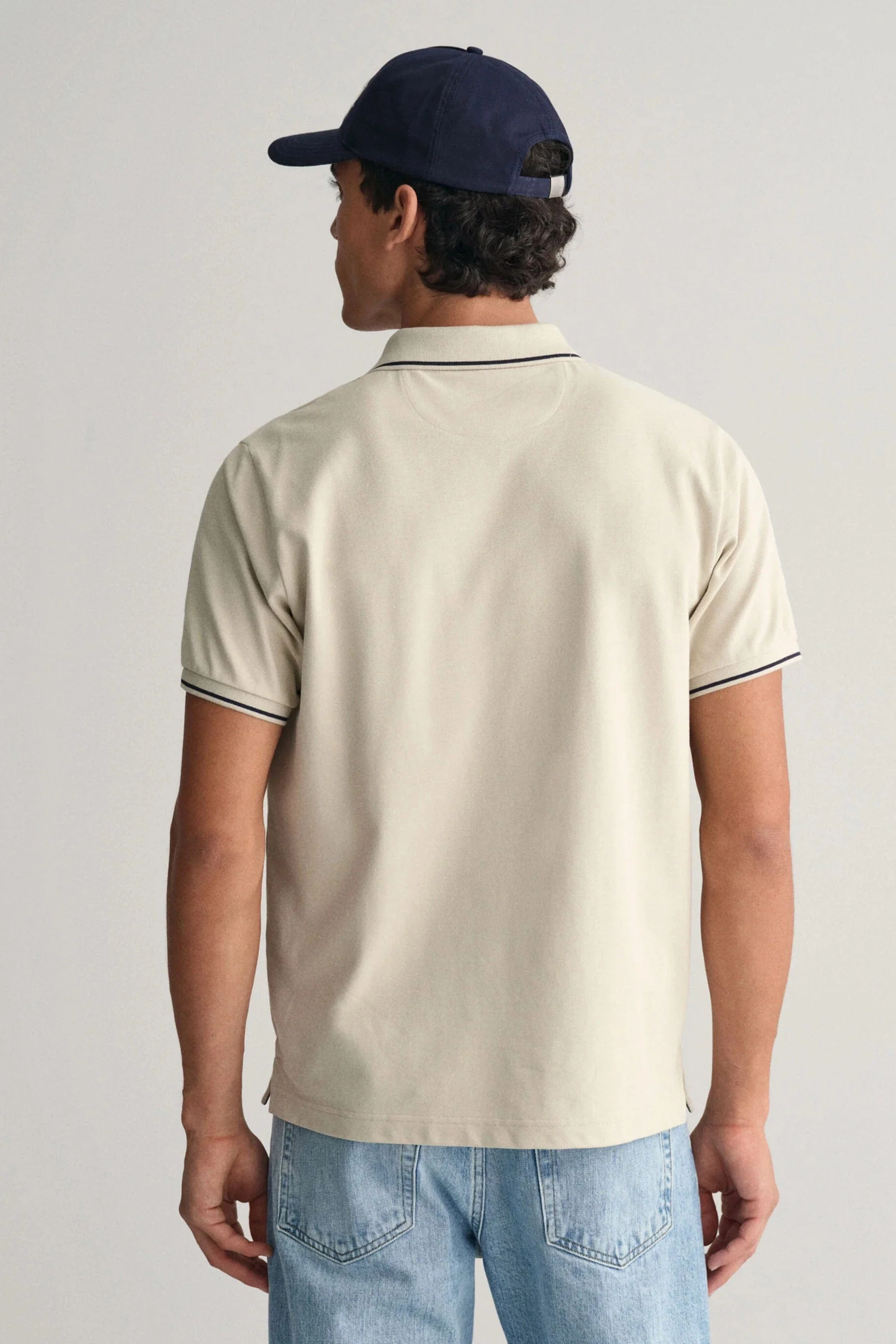 Regular Fit Shield Tipping Pique Polo - Silky Beige - Image 3