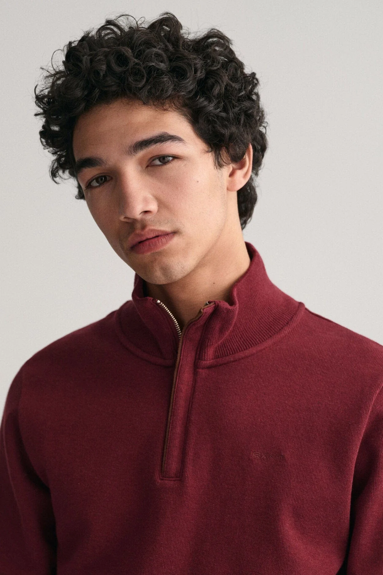 Sacker Rib Half Zip Sweatshirt - Plumped Red - Image 2