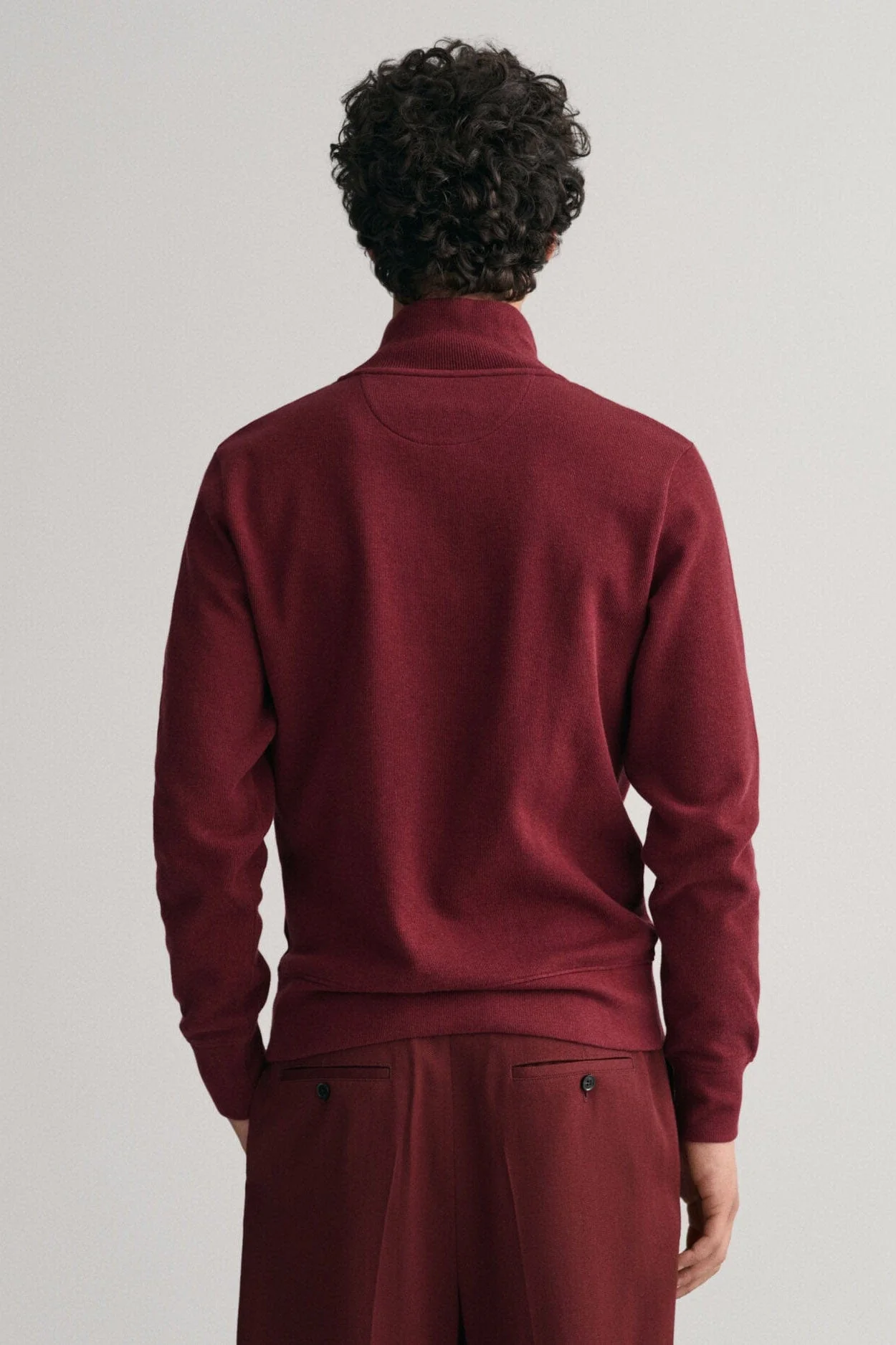 Sacker Rib Half Zip Sweatshirt - Plumped Red - Image 3
