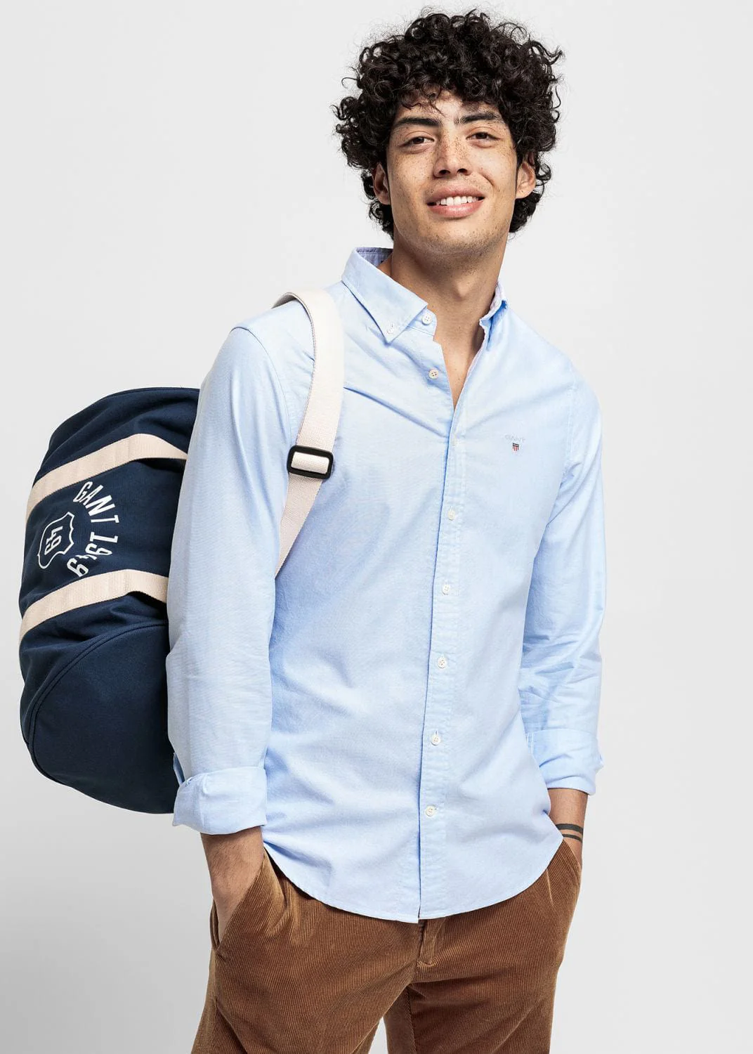 Slim Fit Oxford Shirt - Capri Blue - Image 5