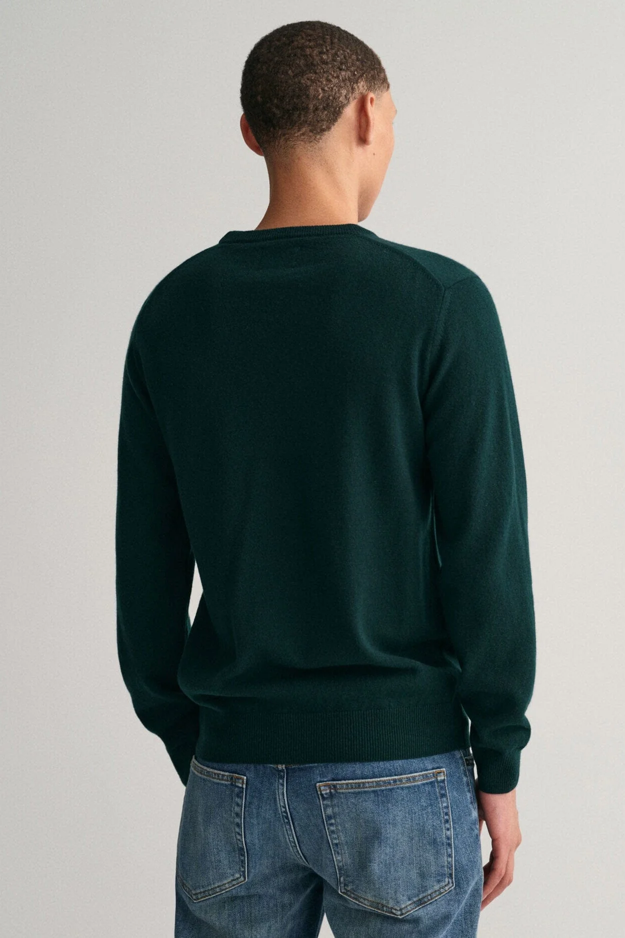 Superfine Lambswool Crew Neck - Tartan Green - Image 3