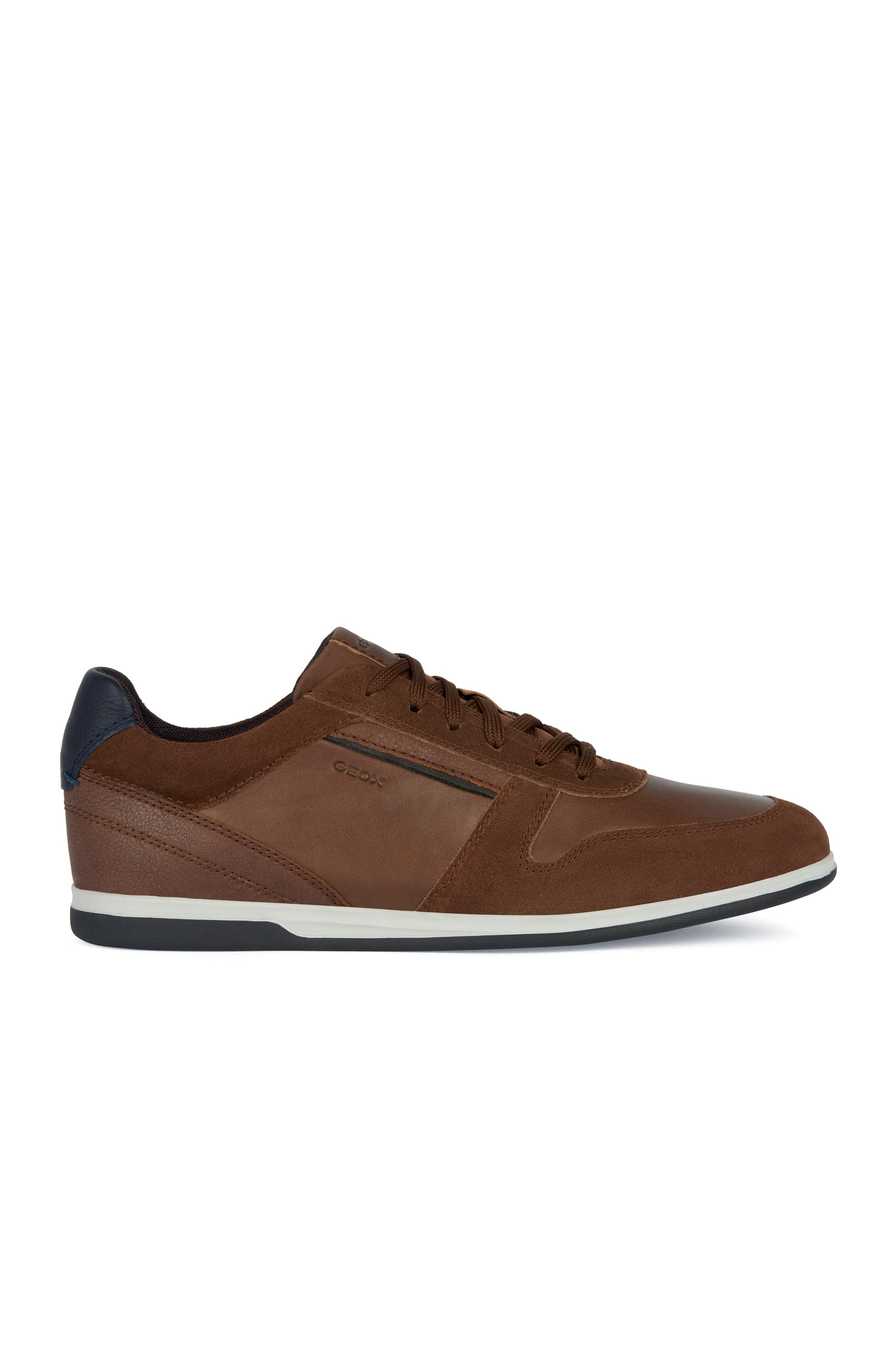 Mens Renan Suede & Waxed Leather Trainers - Brown Cotto