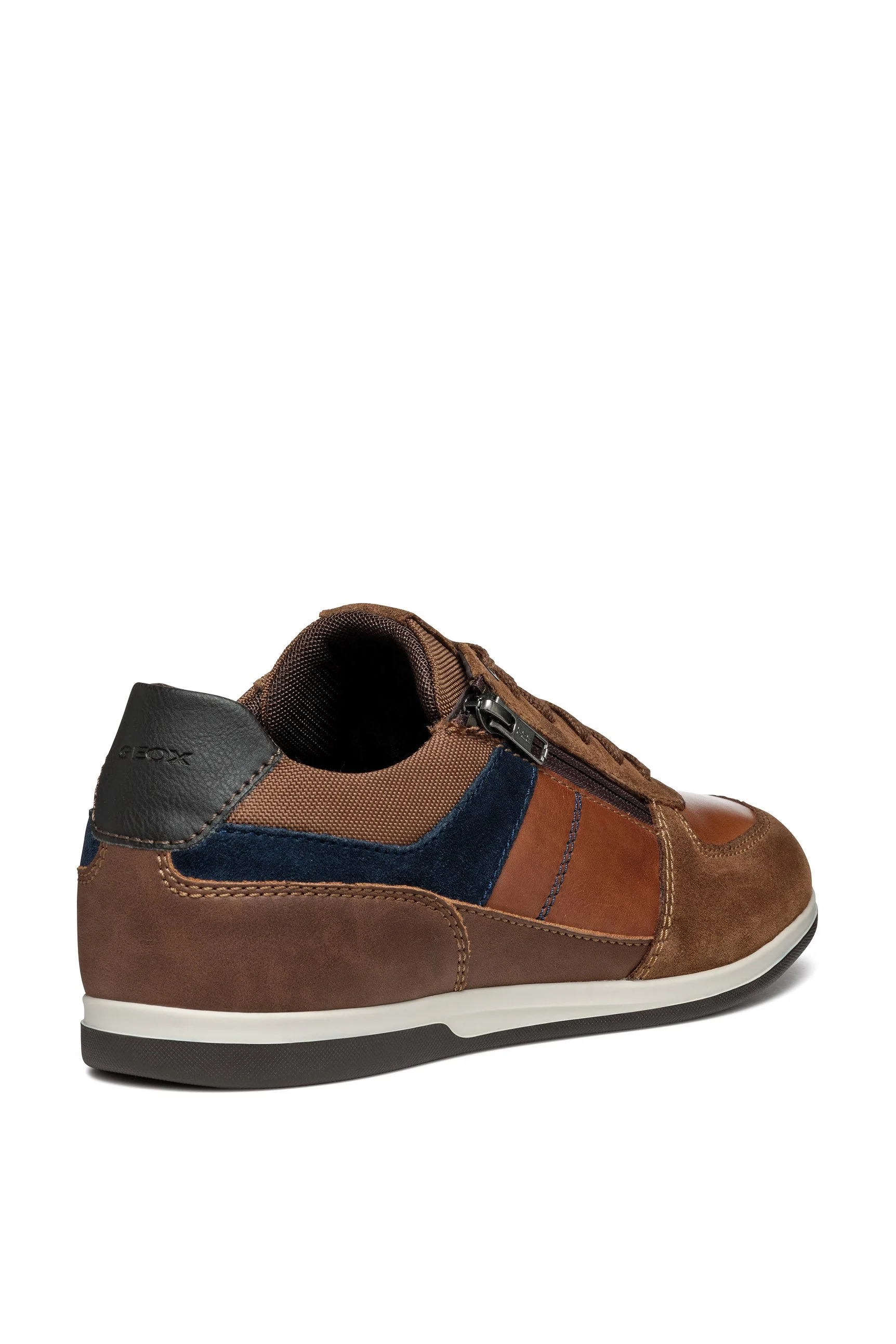 Renan B Suede and Waxed Leather Trainers - Browncotto/Navy - Image 6