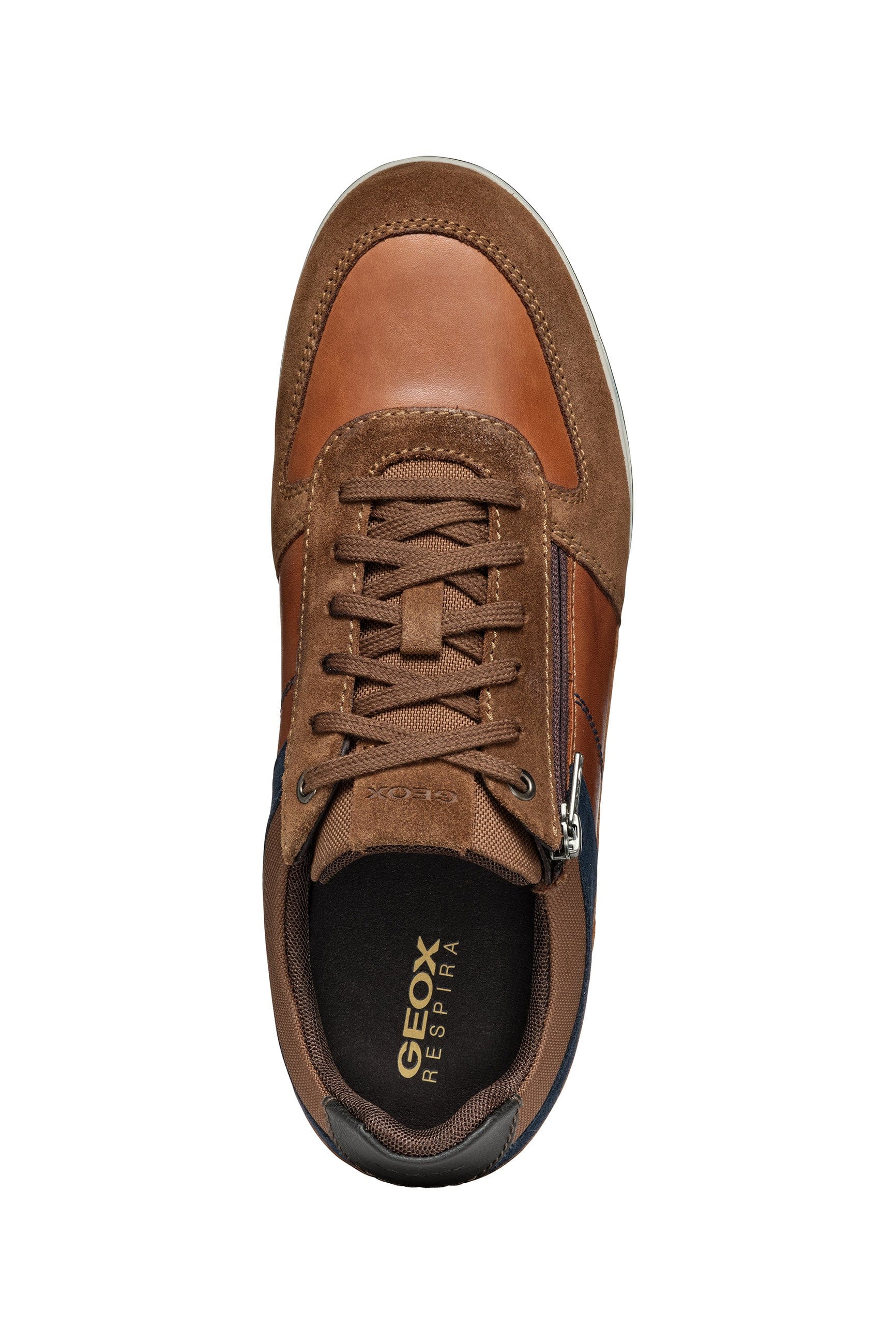 Renan B Suede and Waxed Leather Trainers - Browncotto/Navy - Image 7
