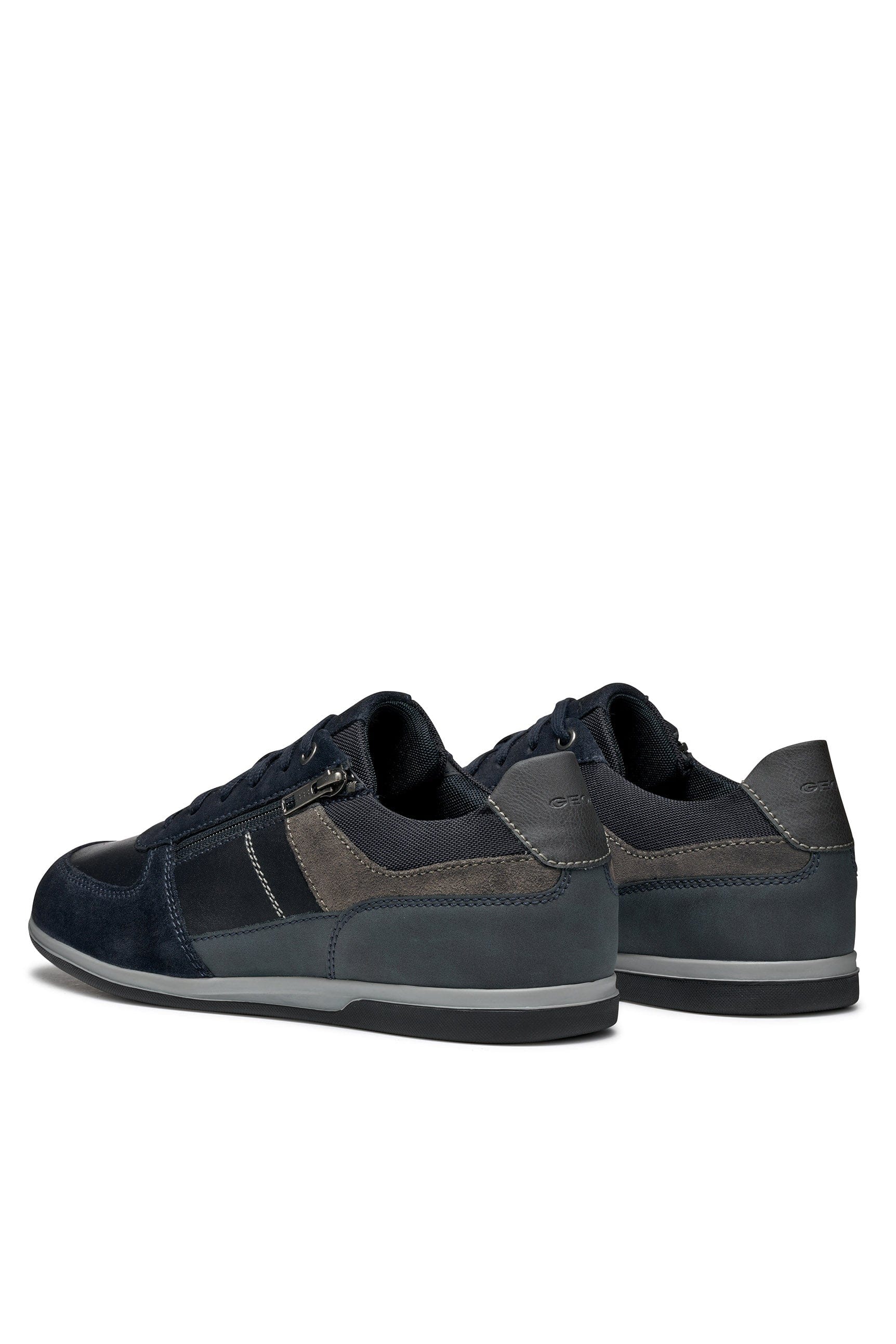 Renan B Suede and Waxed Leather Trainers - Navy/Grey - Image 4