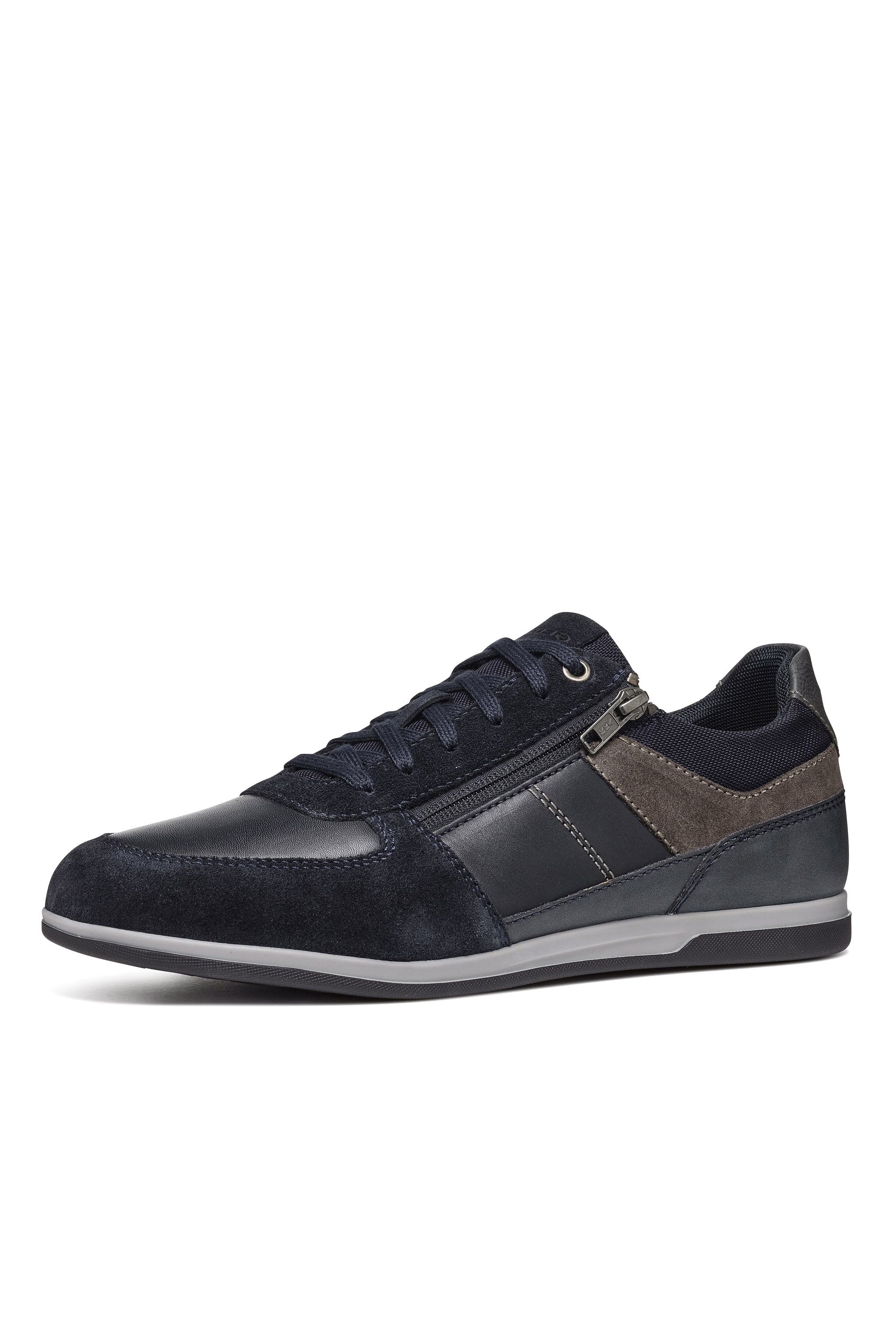 Renan B Suede and Waxed Leather Trainers - Navy/Grey - Image 5