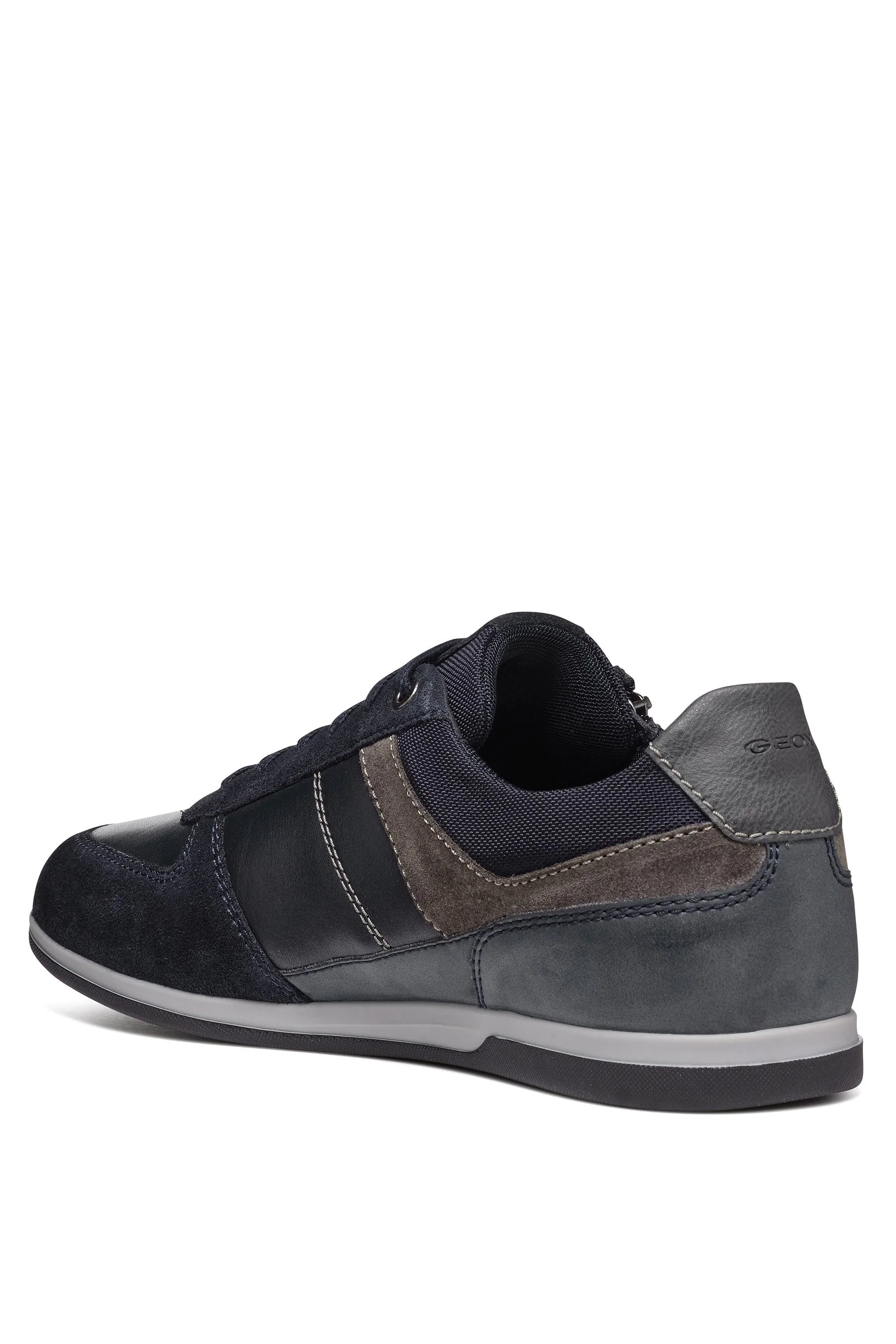 Renan B Suede and Waxed Leather Trainers - Navy/Grey - Image 6