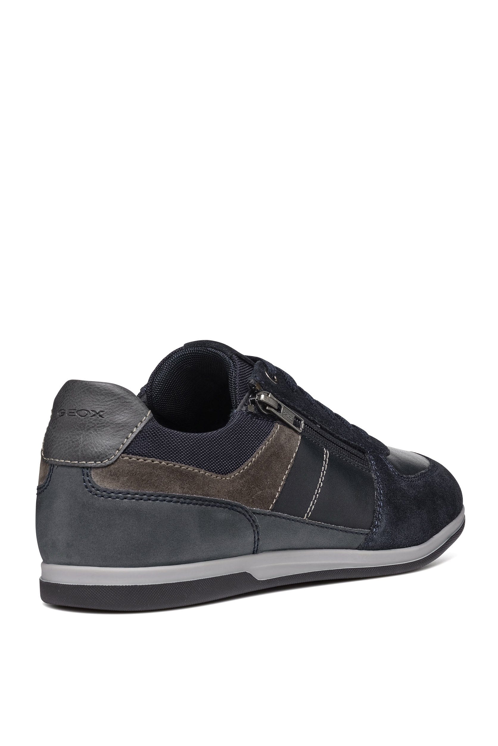 Renan B Suede and Waxed Leather Trainers - Navy/Grey - Image 7