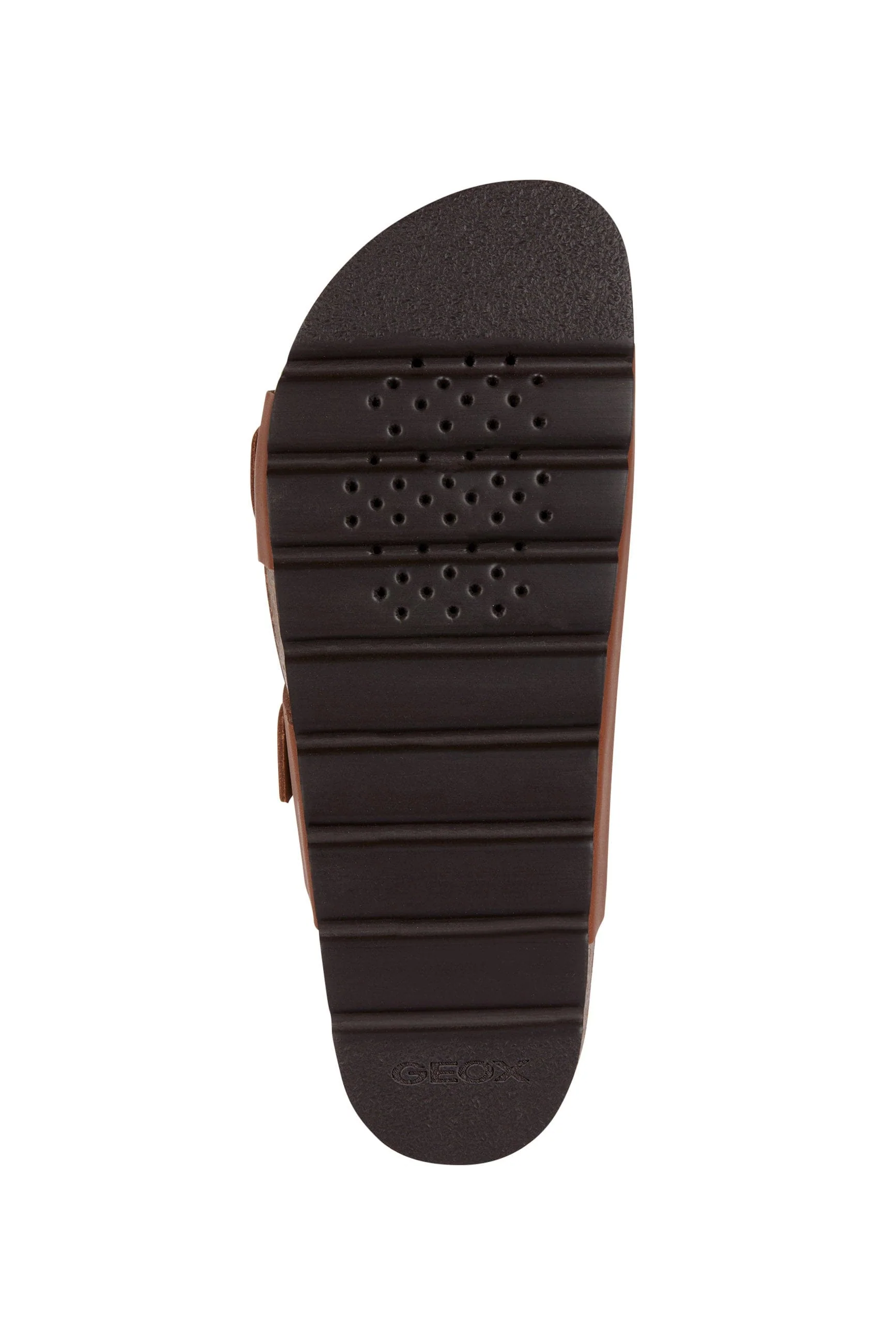 Womens Brionia Leather Slide Sandals - Brown - Image 6