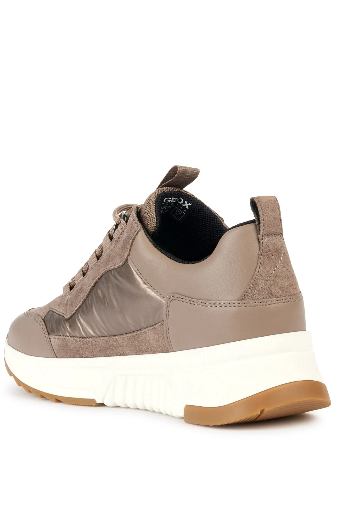 Womens Falena ABX Nappa & Suede Trainers - Dark Taupe - Image 3