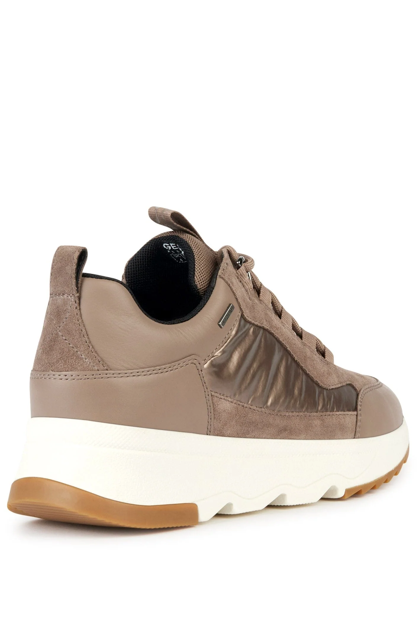 Womens Falena ABX Nappa & Suede Trainers - Dark Taupe - Image 4