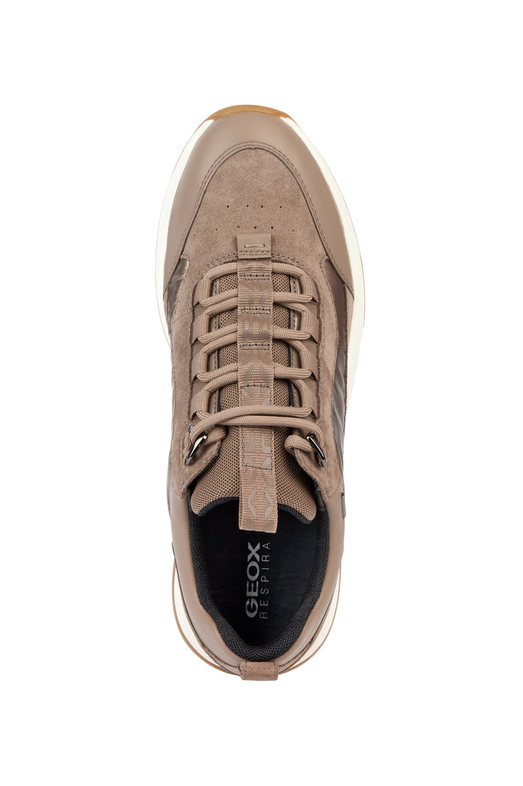 Womens Falena ABX Nappa & Suede Trainers - Dark Taupe - Image 5
