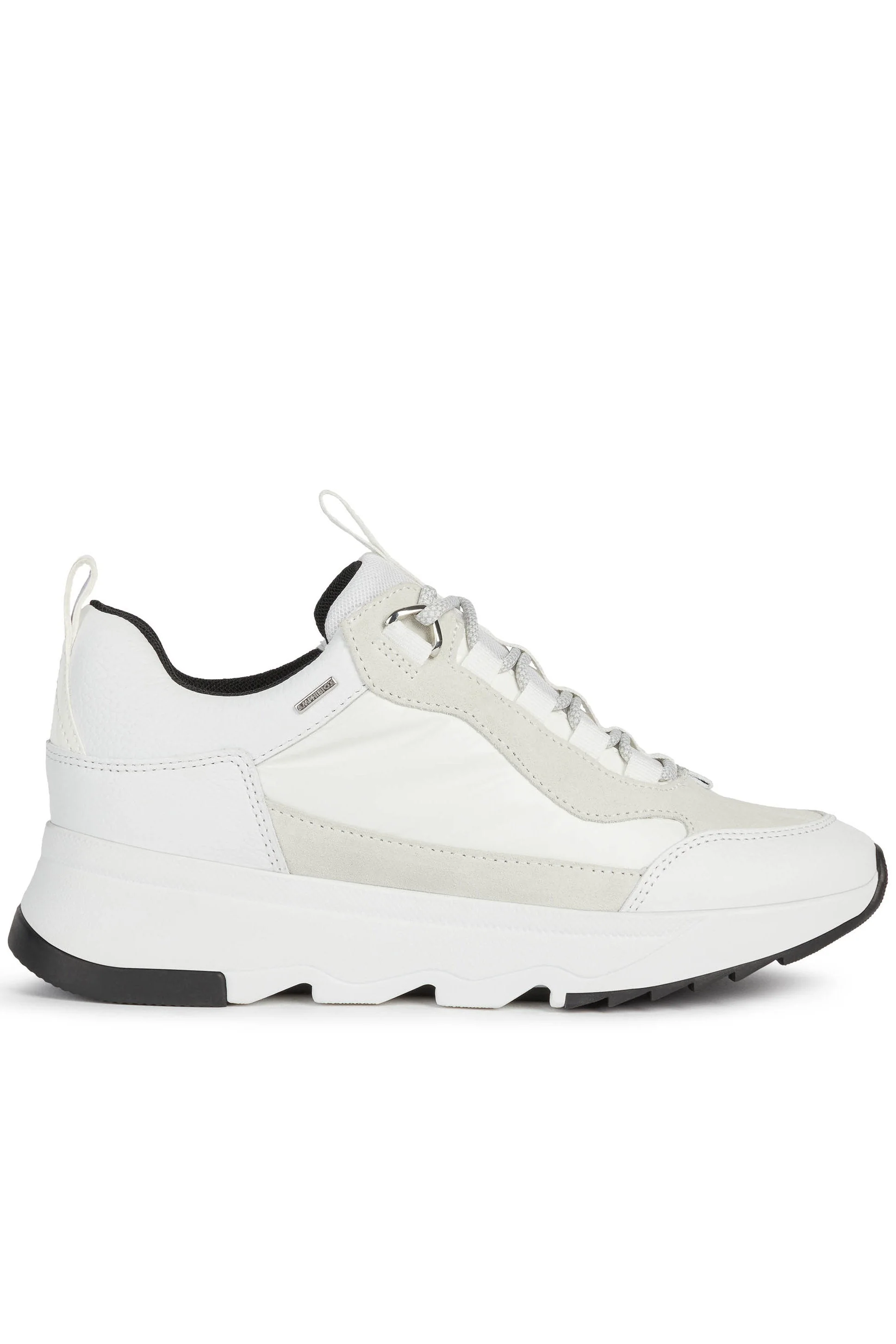 Womens Falena ABX Tumbled Leather & Suede Trainers - White/Off White