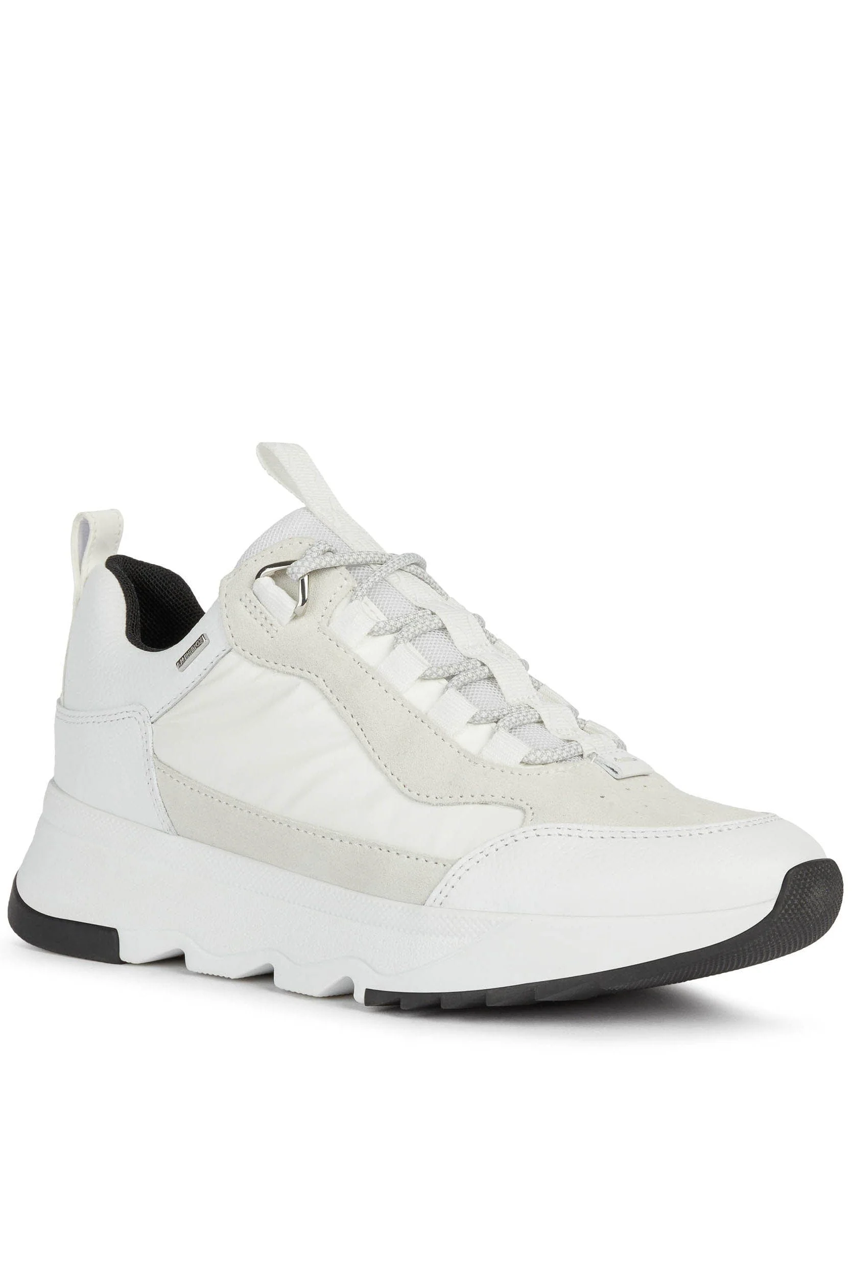 Womens Falena ABX Tumbled Leather & Suede Trainers - White/Off White - Image 2
