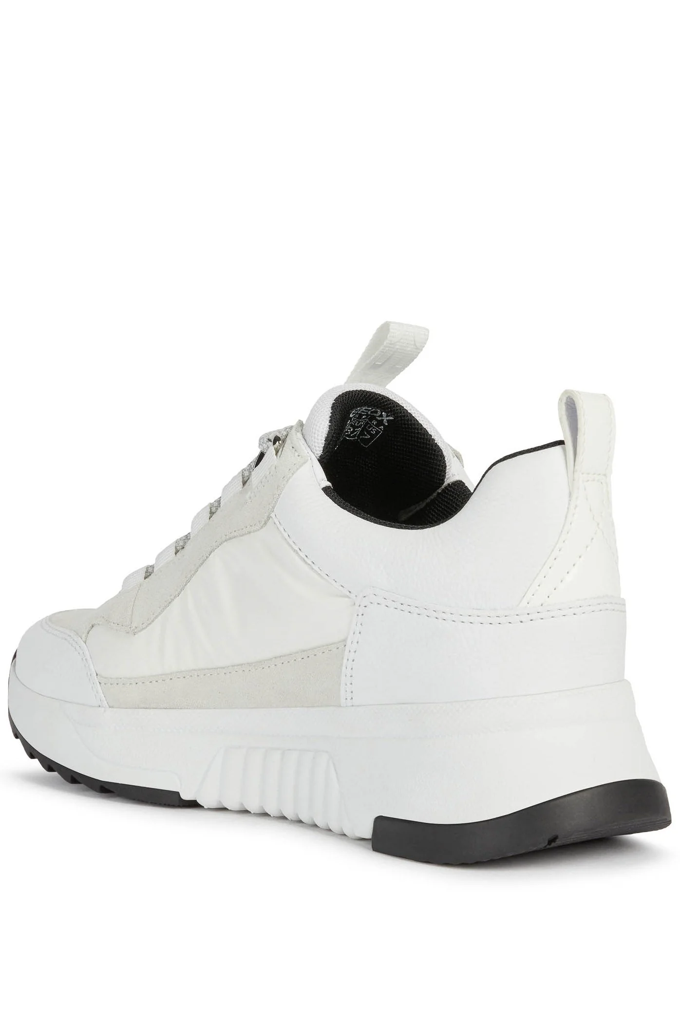 Womens Falena ABX Tumbled Leather & Suede Trainers - White/Off White - Image 3