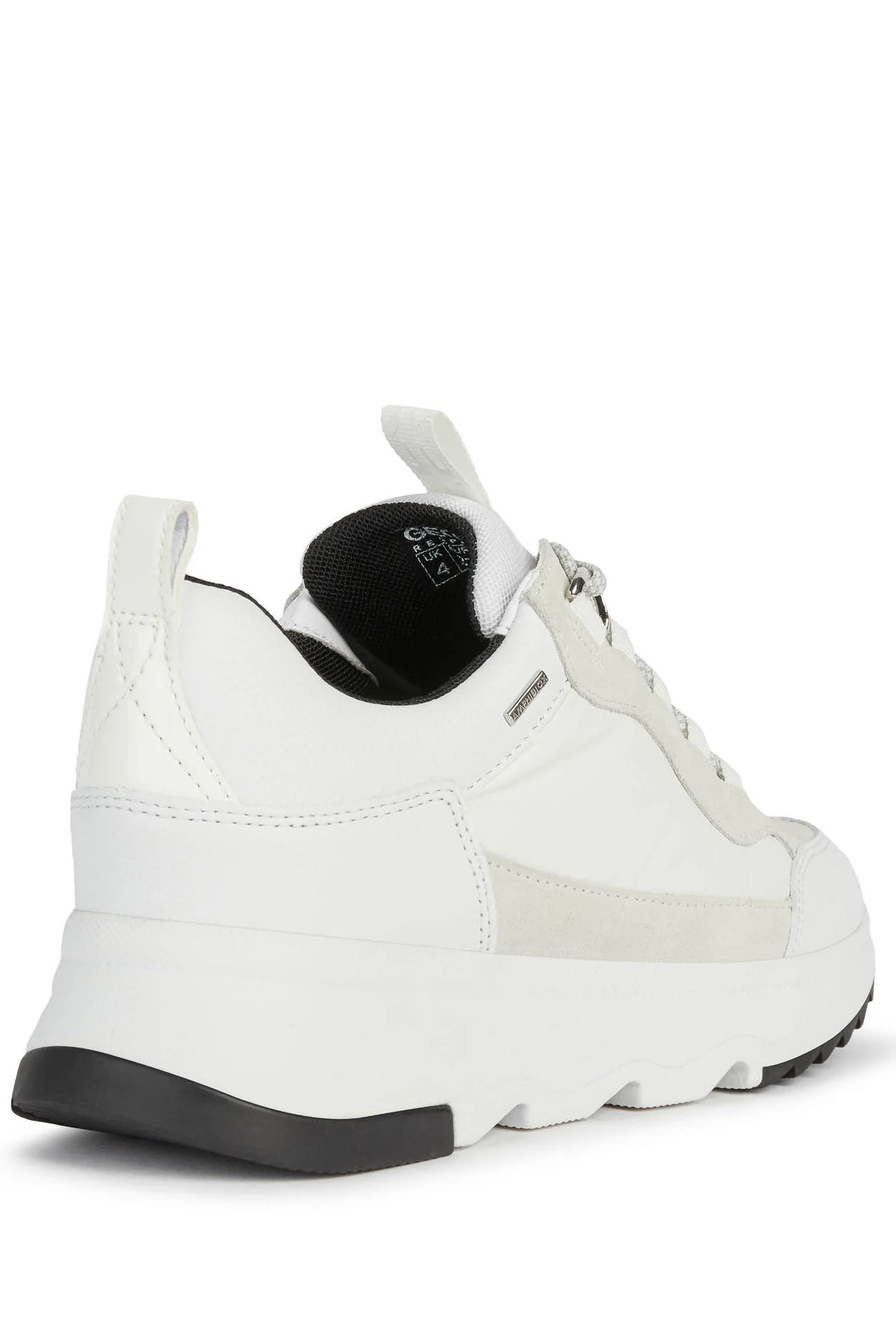 Womens Falena ABX Tumbled Leather & Suede Trainers - White/Off White - Image 4