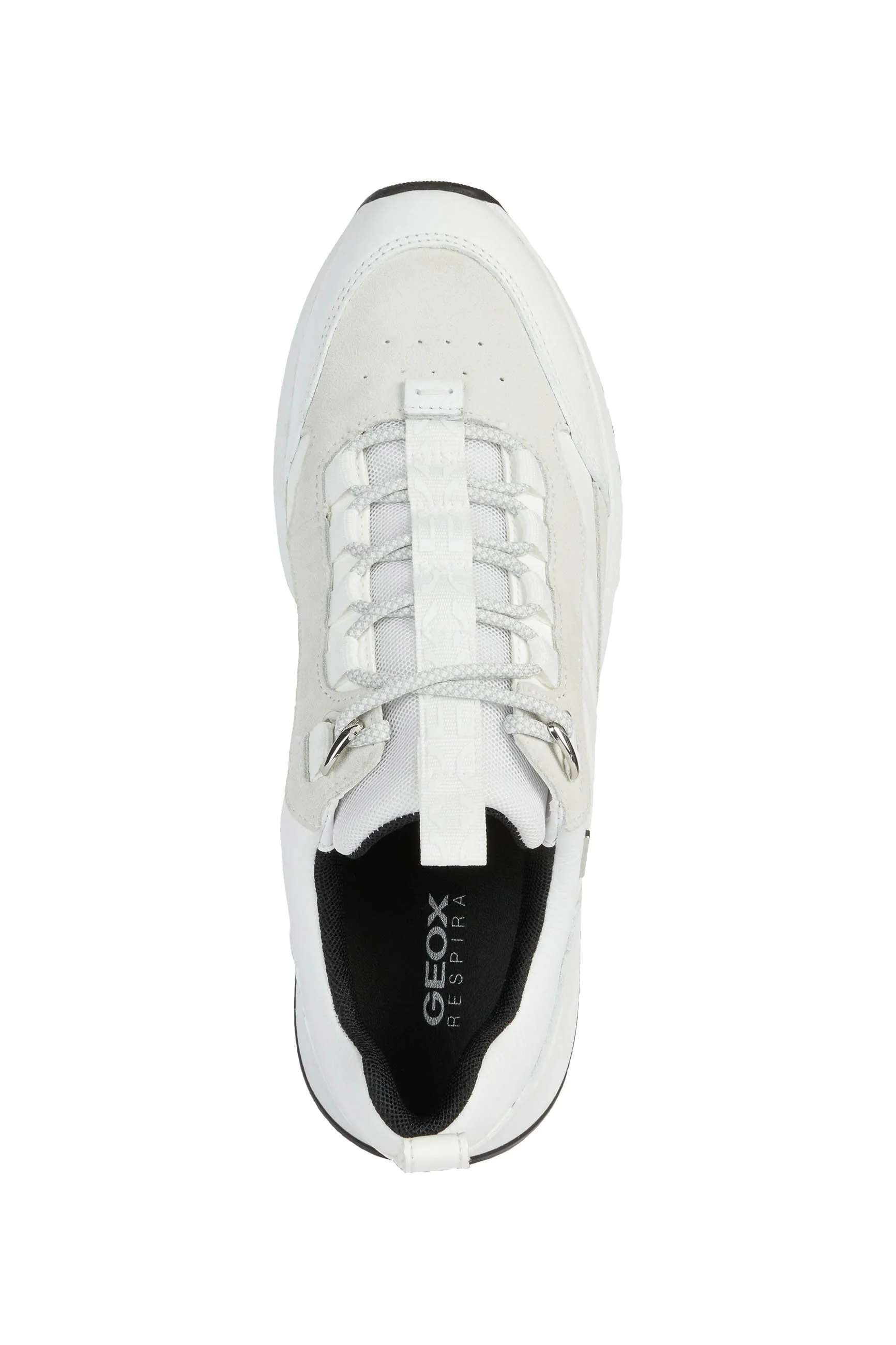 Womens Falena ABX Tumbled Leather & Suede Trainers - White/Off White - Image 6