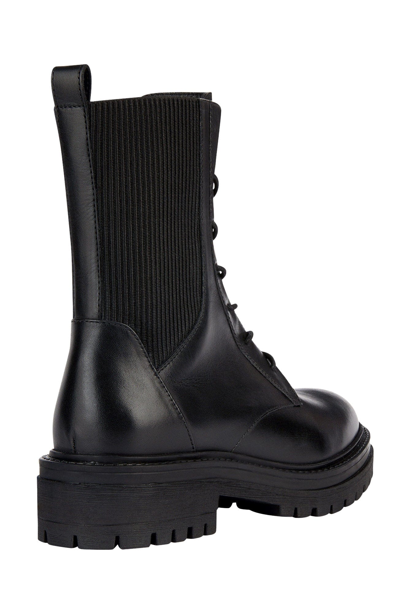 Womens Iridea N Leather Biker Ankle Boots - Black - Image 5