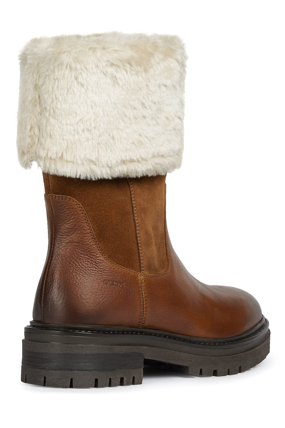 Women's Iridea Suede & Leather Faux Fur Lined Boots - Cognac - Image 7