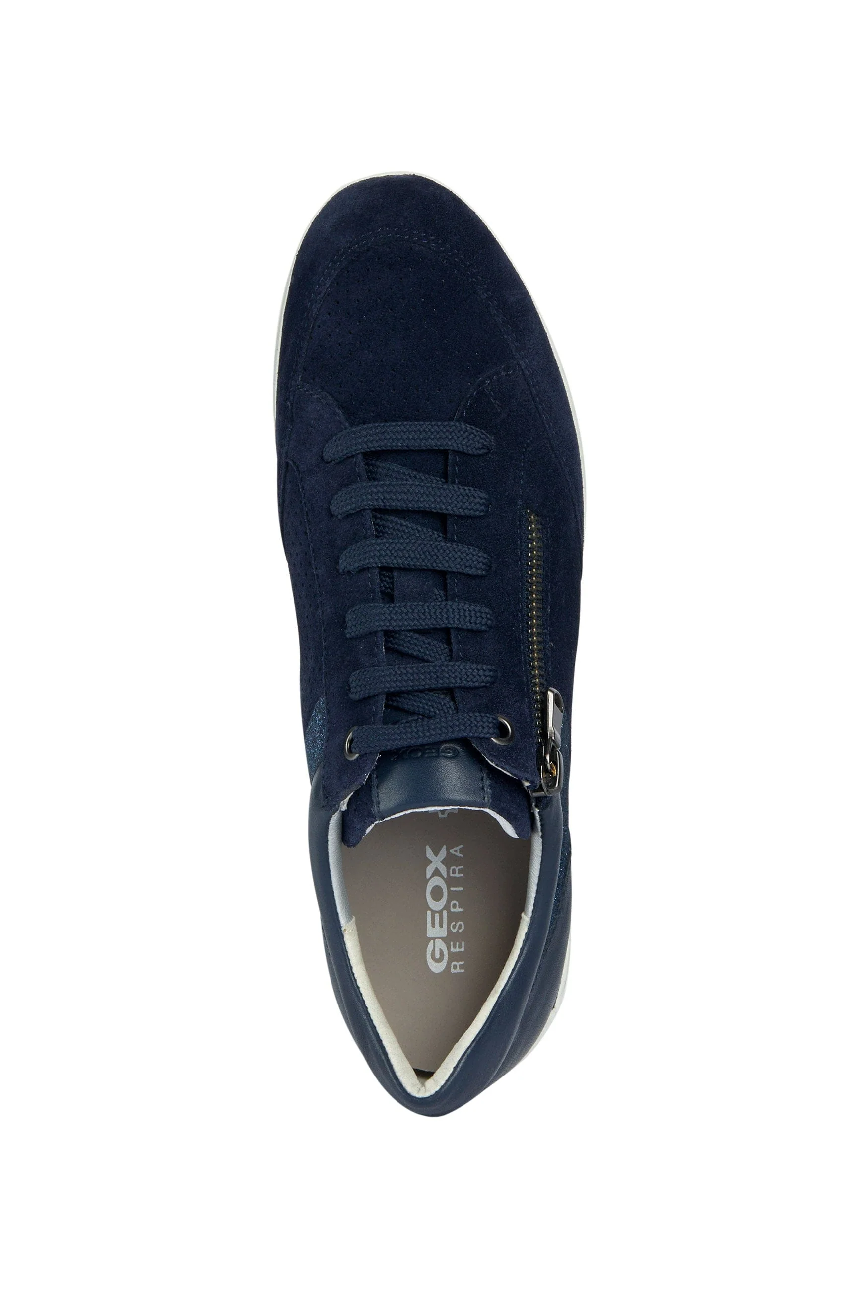Womens Myria Leather Lace up Trainers - Navy - Image 4