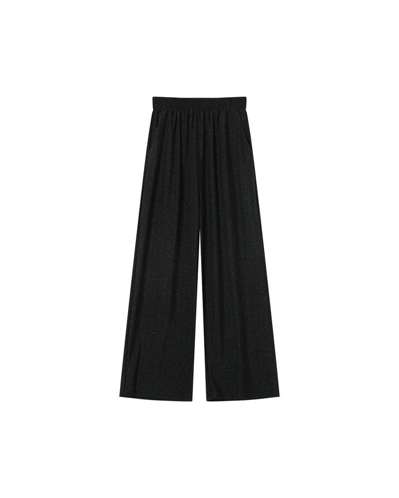Lorenzo Glitter Wide Leg Trousers - Noir