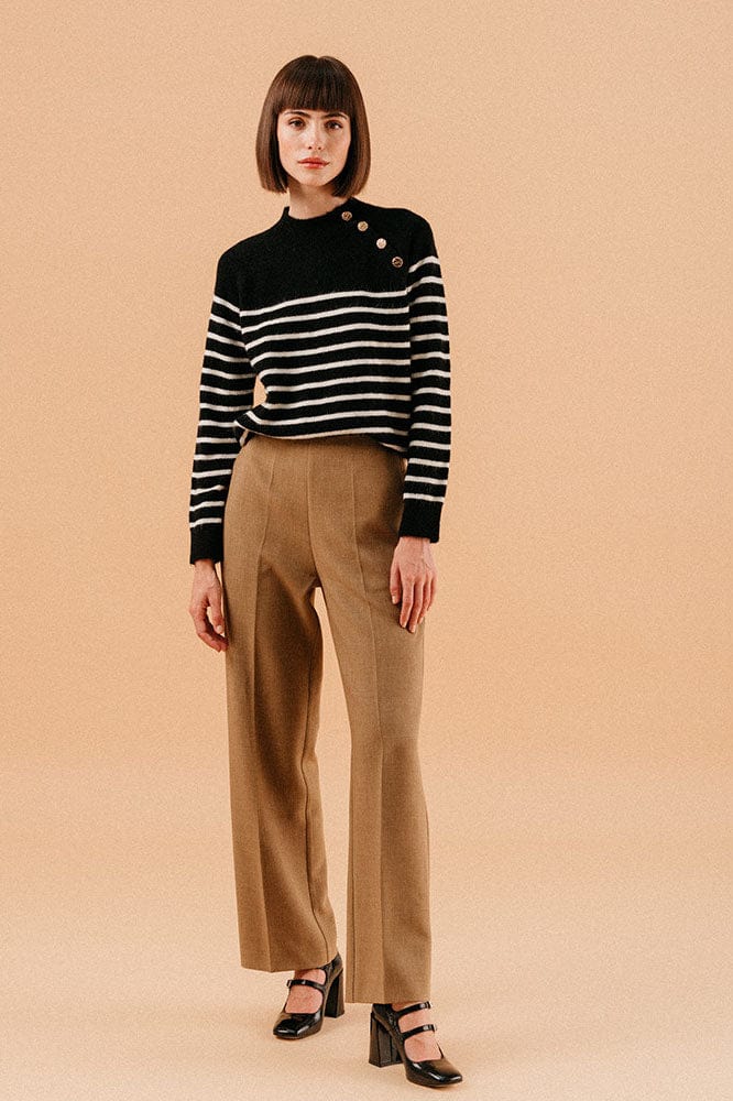 Louisette Stripe Jumper - Noir - Image 4