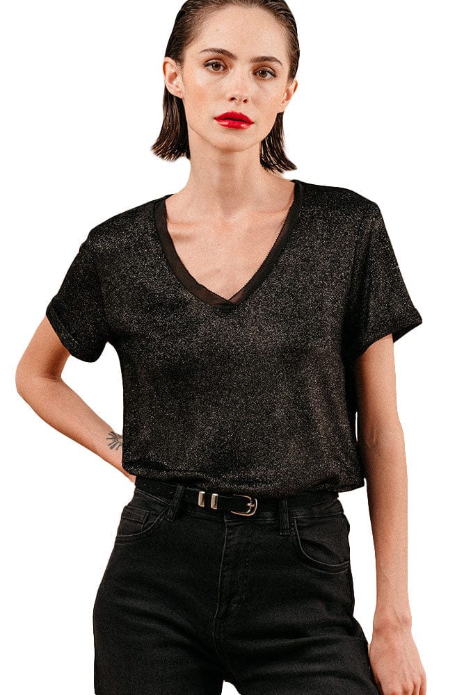 Lover Glitter T-Shirt - Noir