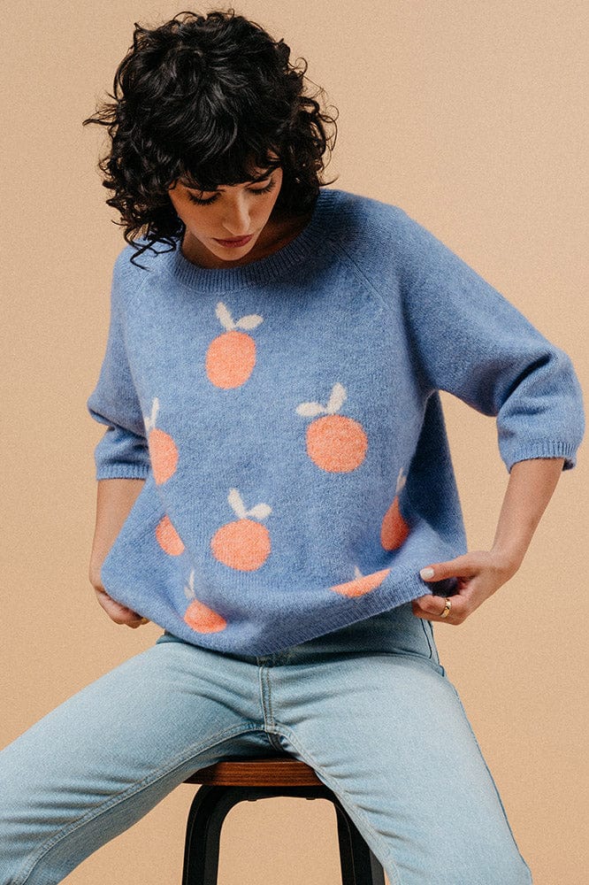 Macy Fruit Knit Jumper - Bleu - Image 3