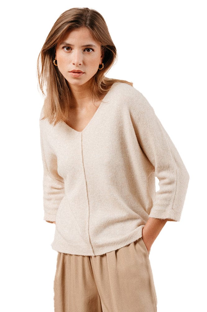 Mael Relaxed Knit Jumper - Ecru