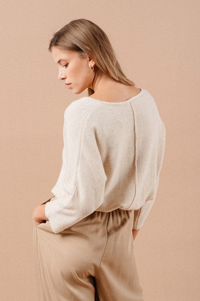 Mael Relaxed Knit Jumper - Ecru - Image 3