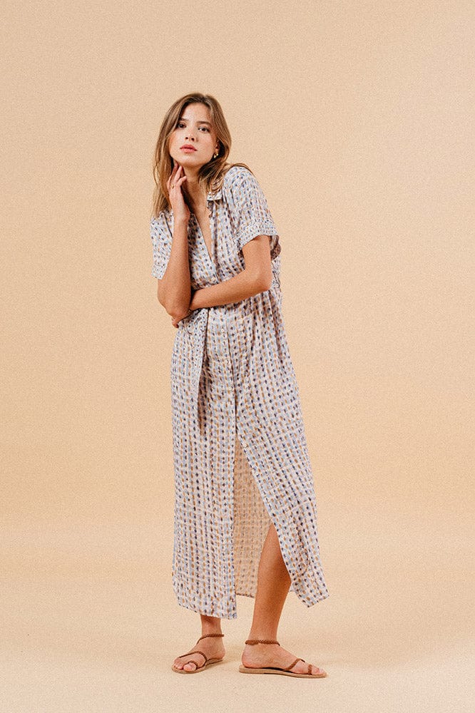 Mauve Printed Maxi Dress - Ecru/Multi - Image 5