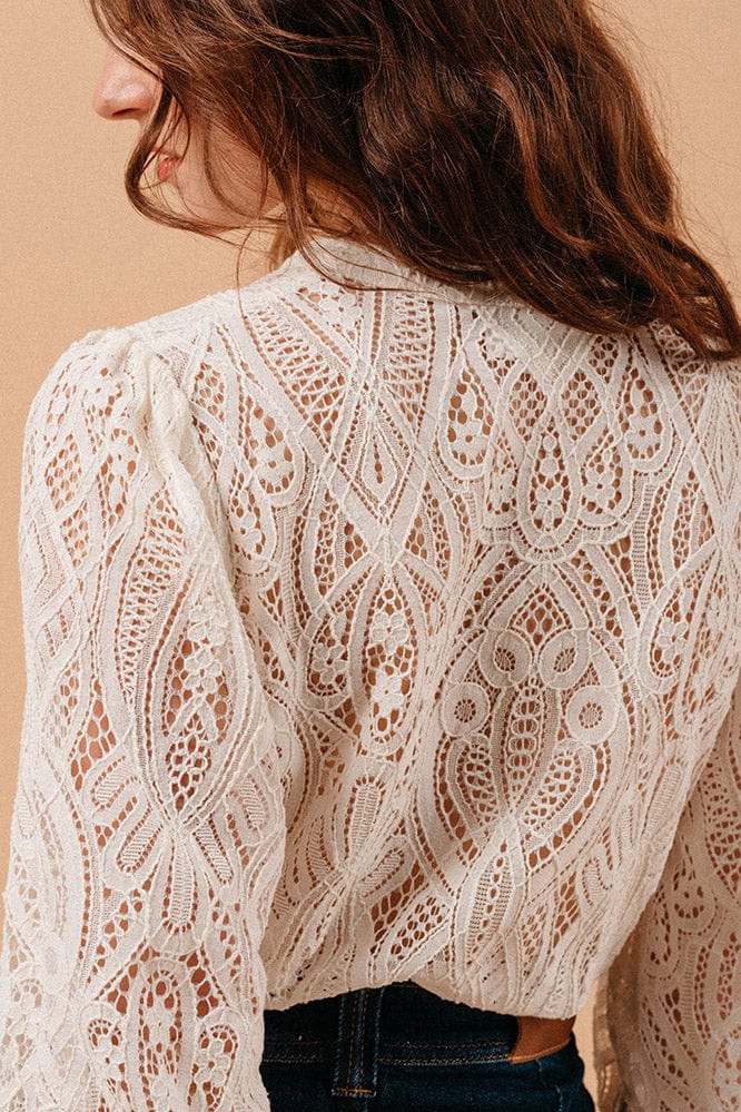 Misha Lace Blouse - Ecru - Image 3