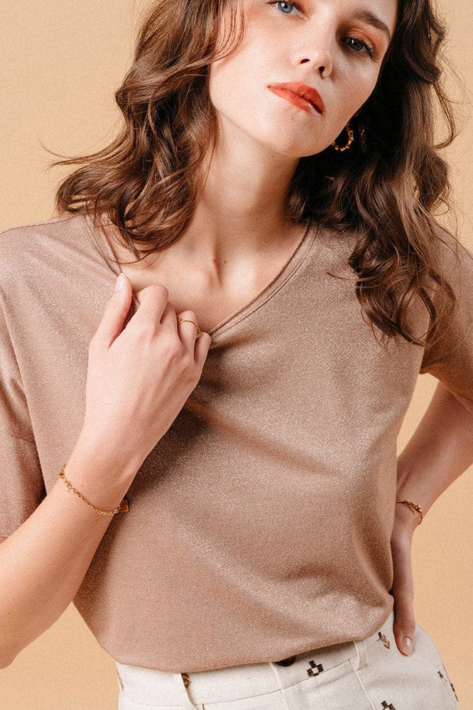 Must Lurex T-Shirt - Bronze - Image 4