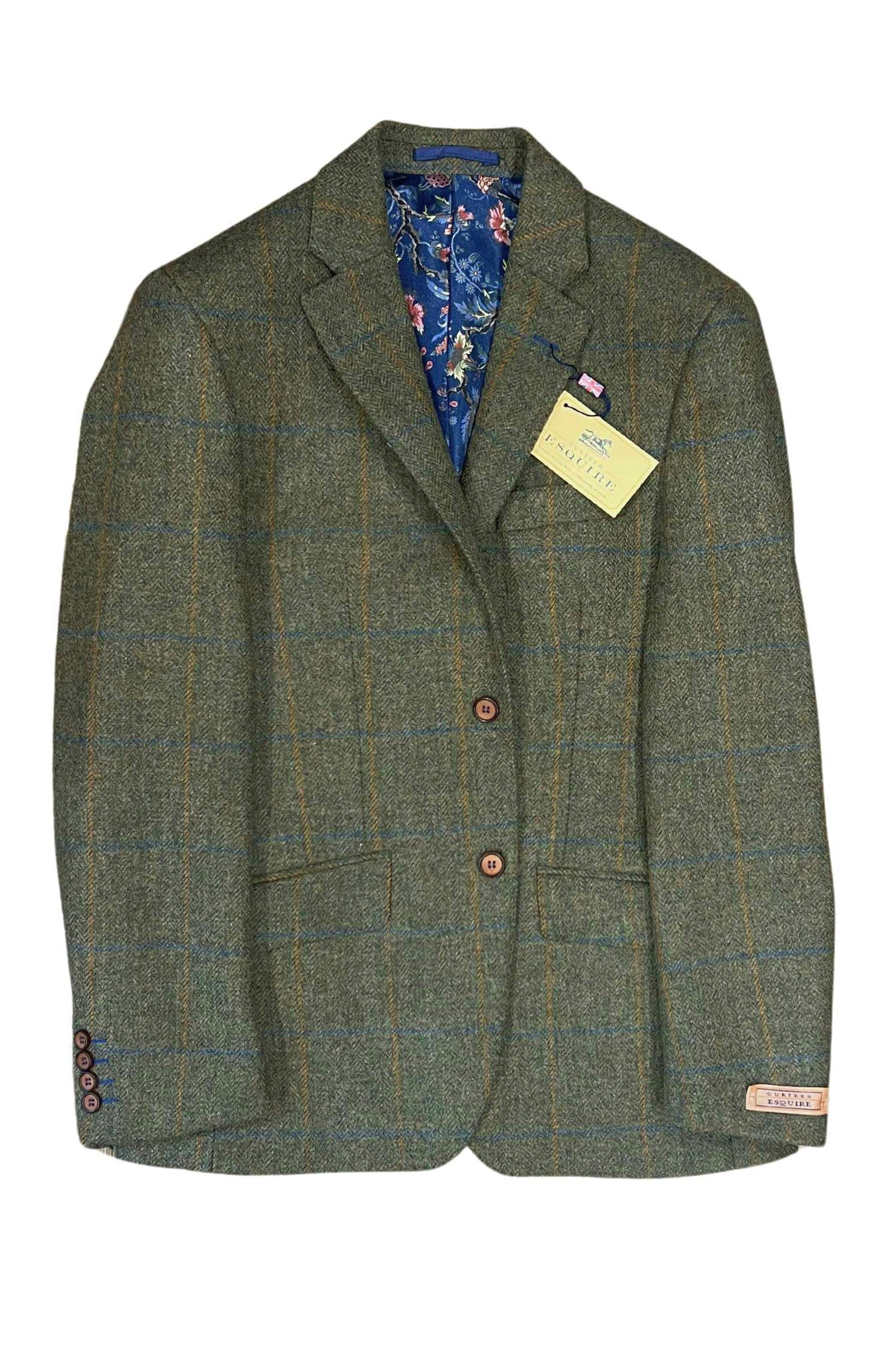 Thorley Mallalieus Wool Tweed Jacket - Green/Tangerine