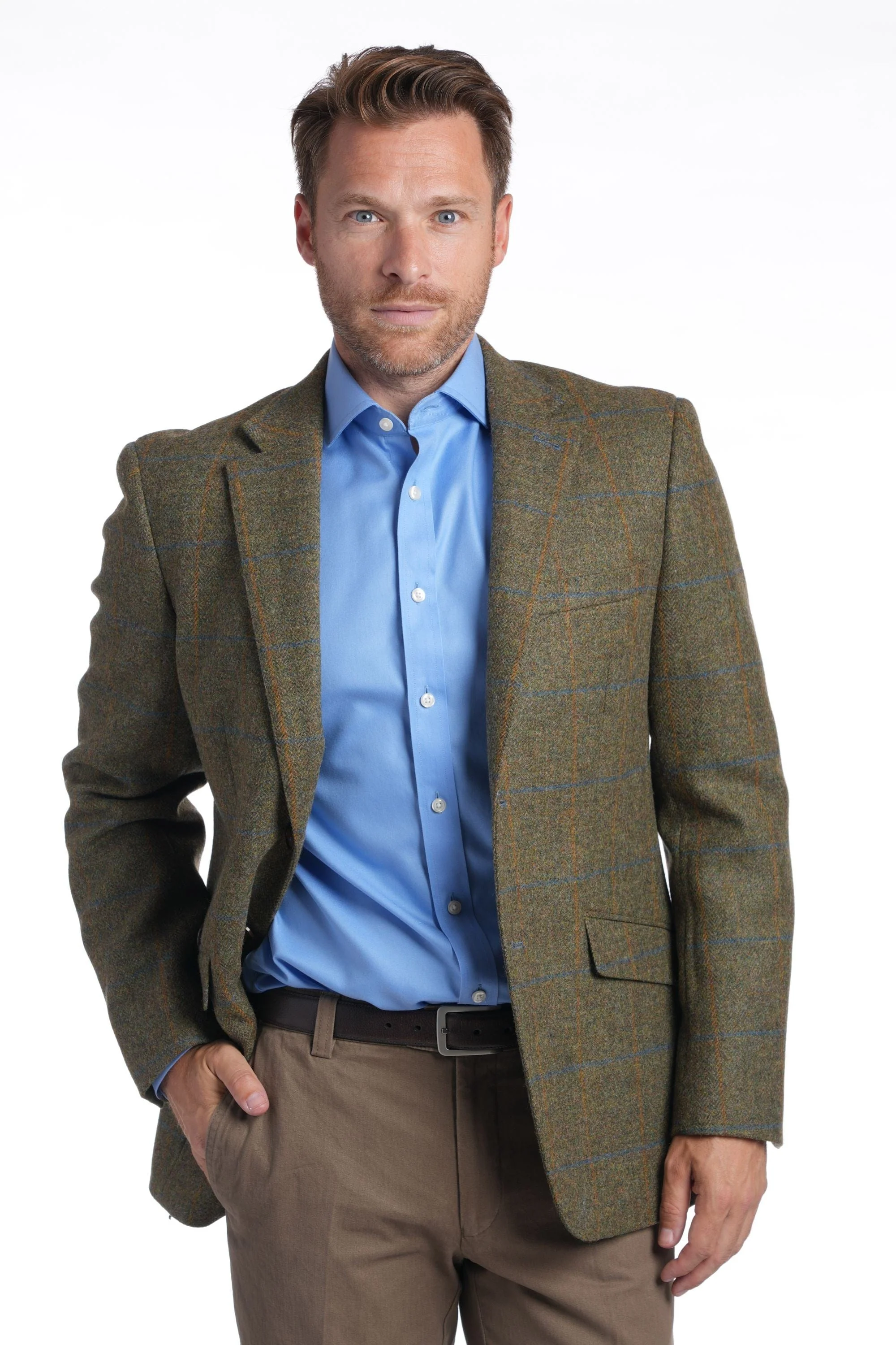 Thorley Mallalieus Wool Tweed Jacket - Green/Tangerine - Image 3