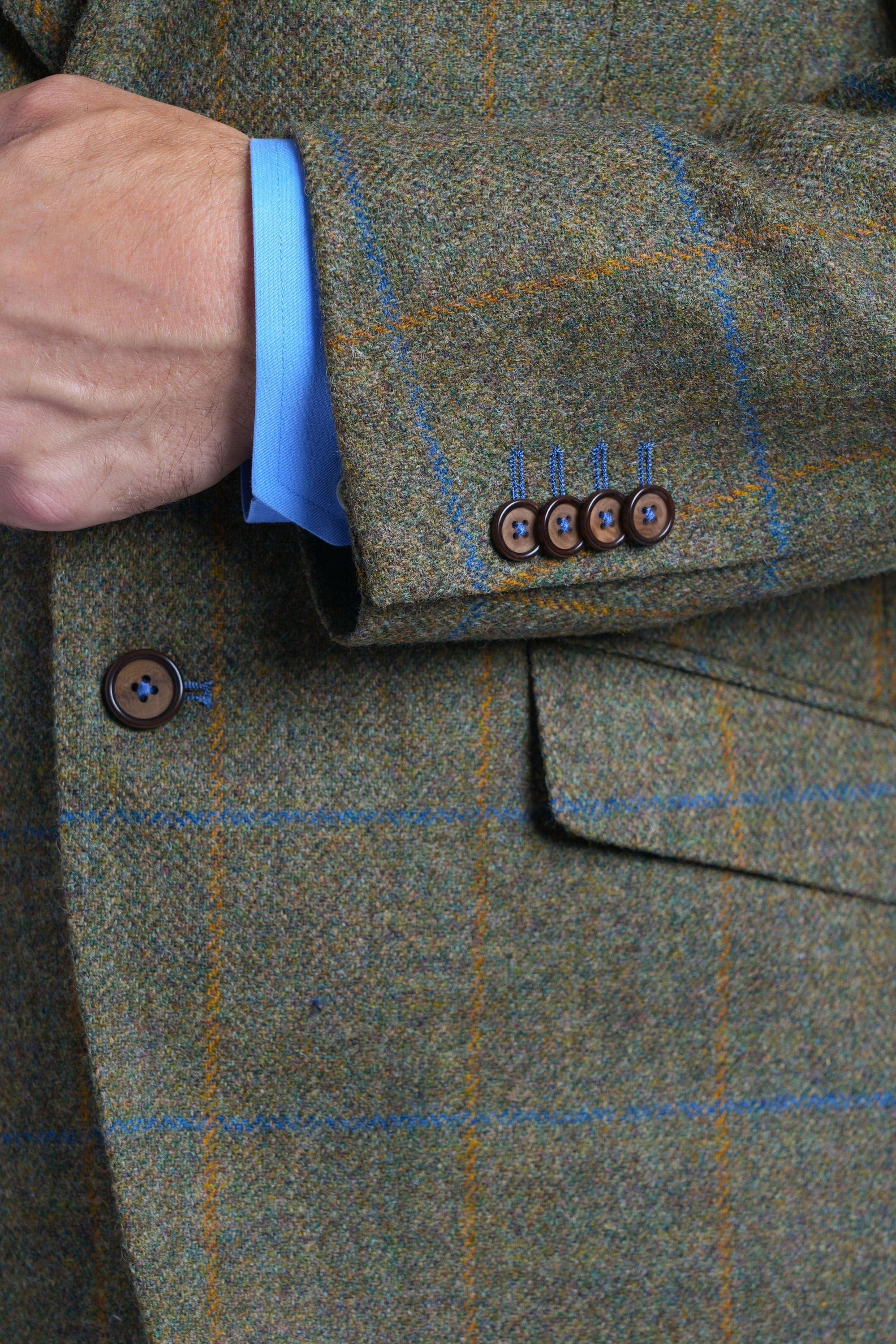 Thorley Mallalieus Wool Tweed Jacket - Green/Tangerine - Image 5
