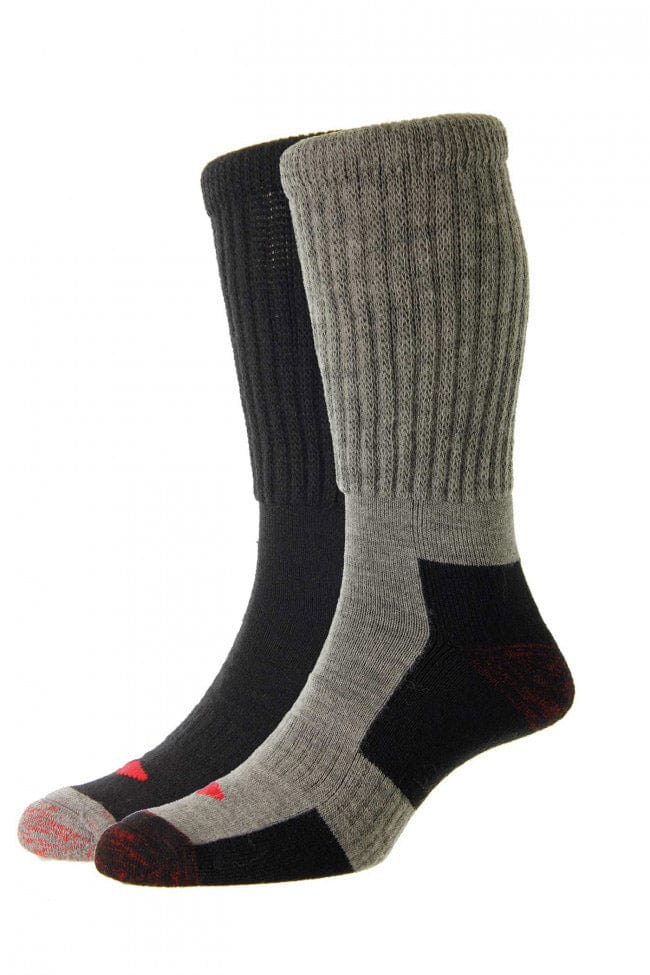 Comfort Top Wool Work Socks 2 Pack - Assorted