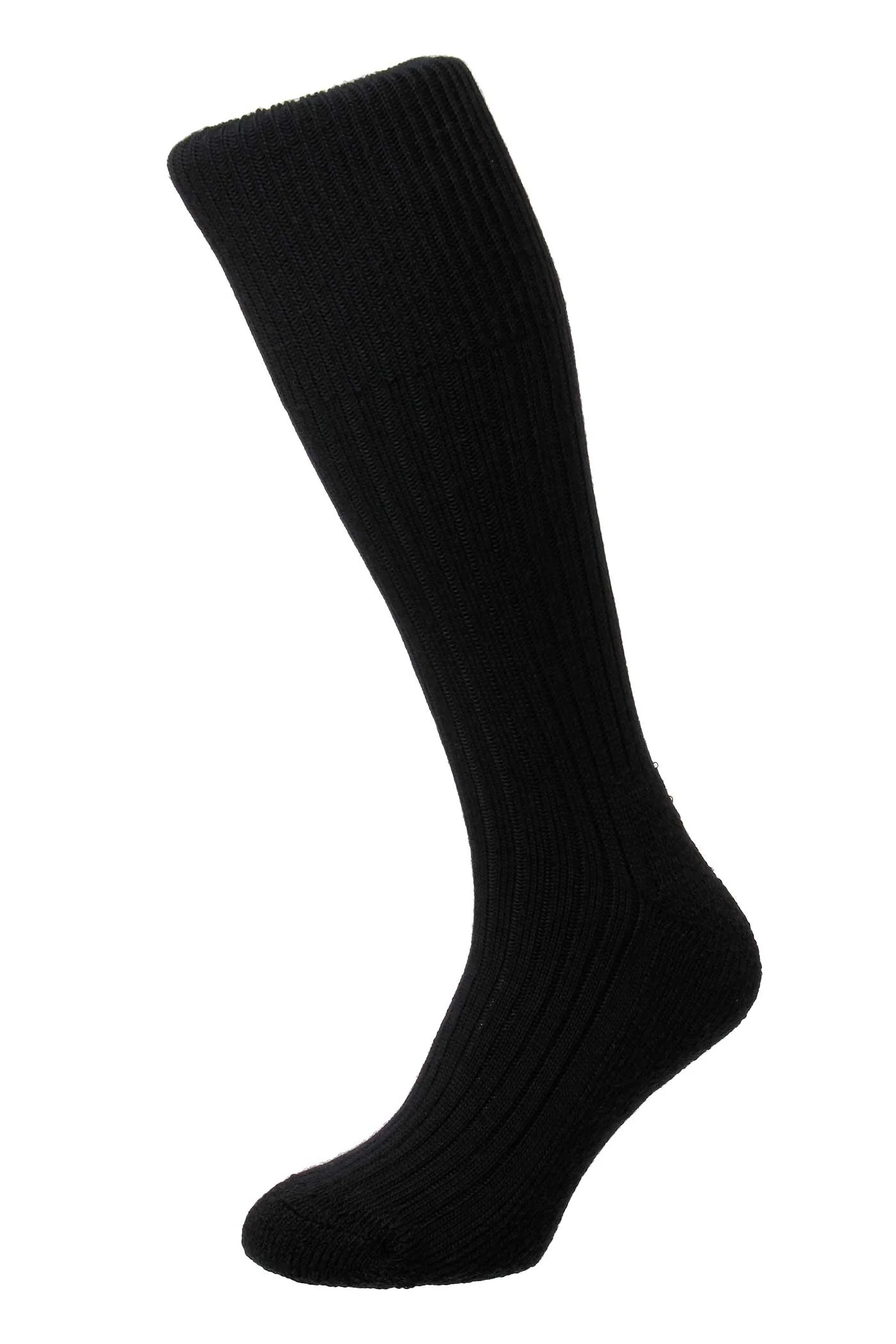 Mens Commando Wool Rich Half Hose Socks - Black