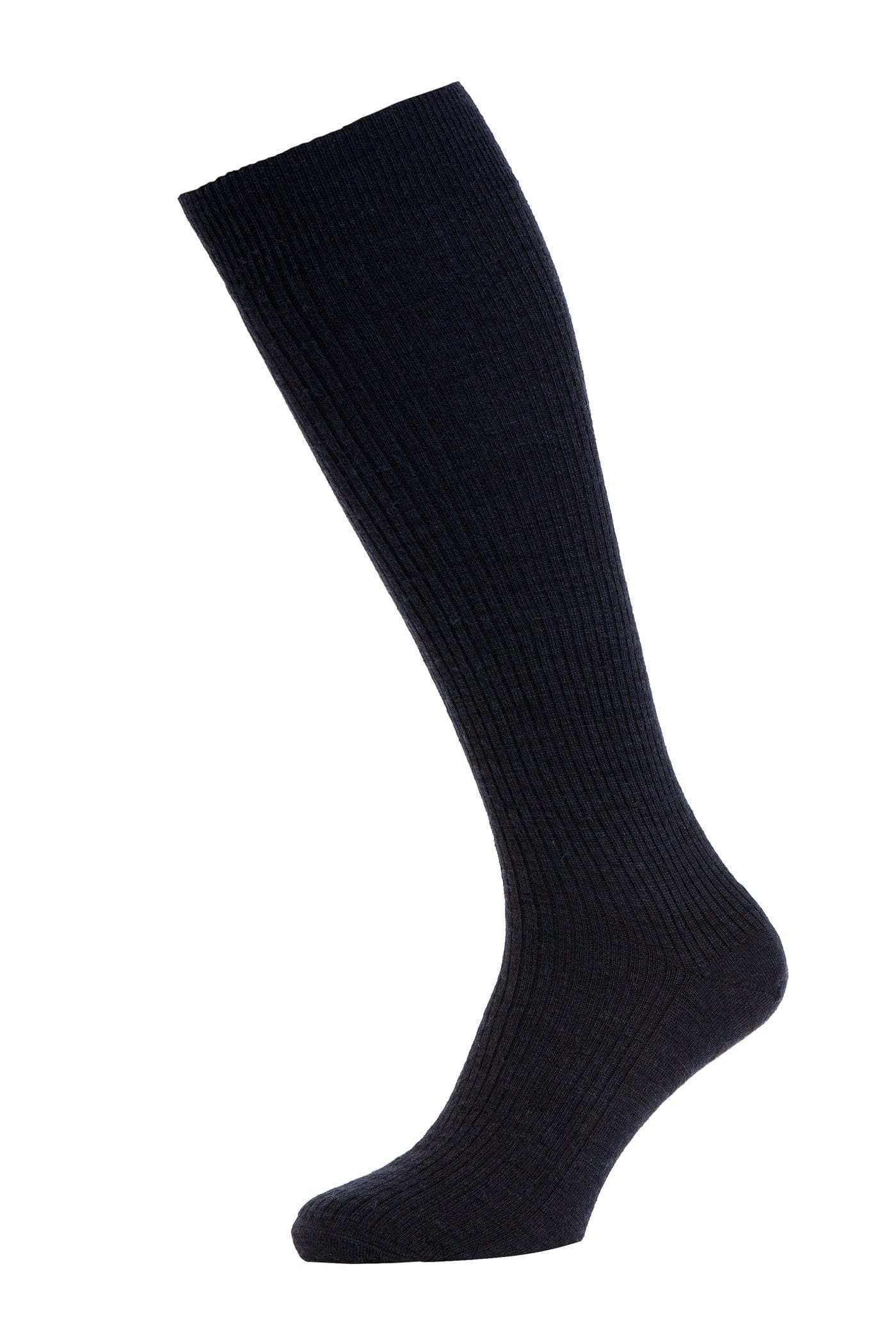 Mens Diamond Immaculate Wool Rich Long Socks - Black