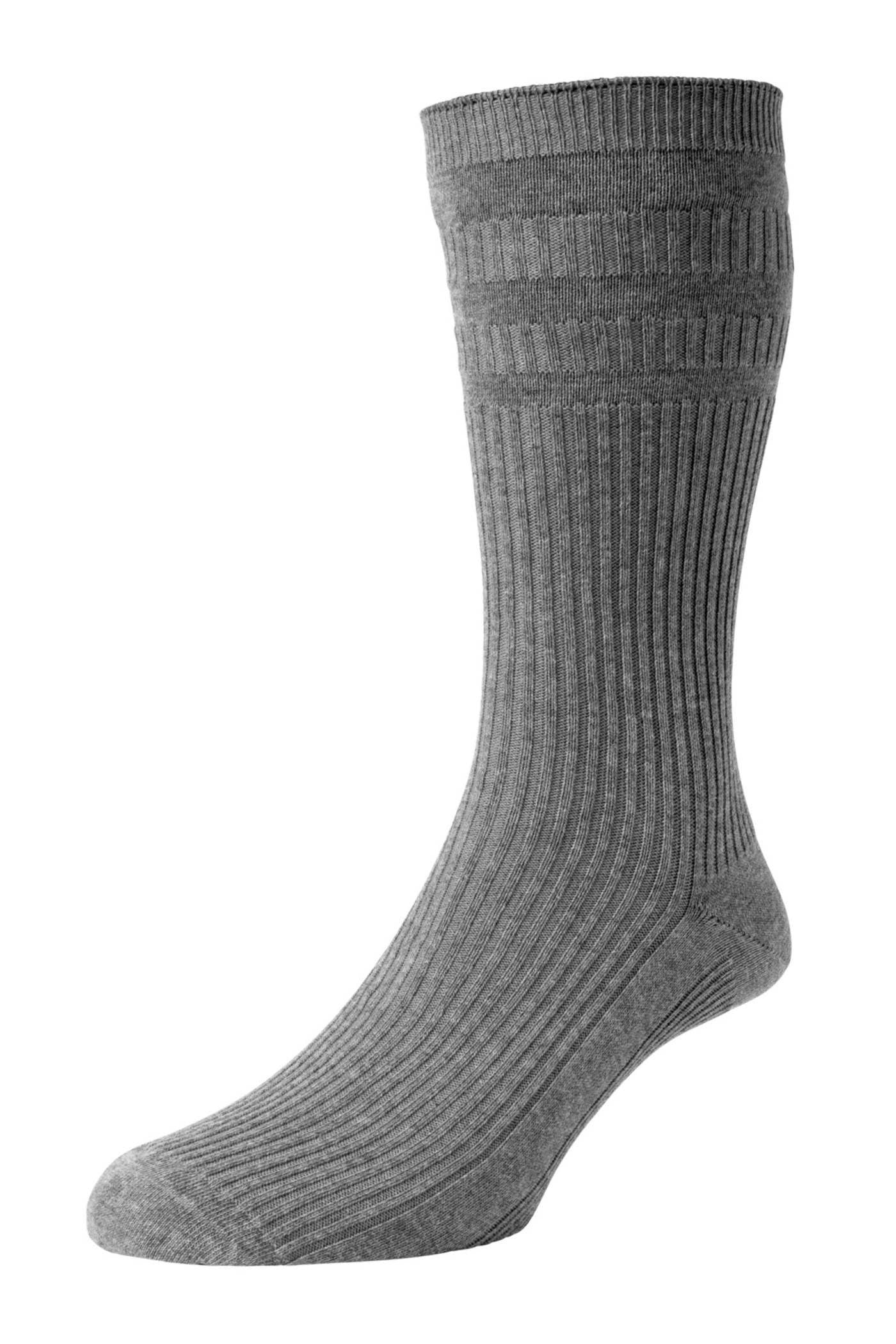 Mens Healthy Feet Extra Wide Cotton Softop Socks with Sanitize - Oatmeal Melange