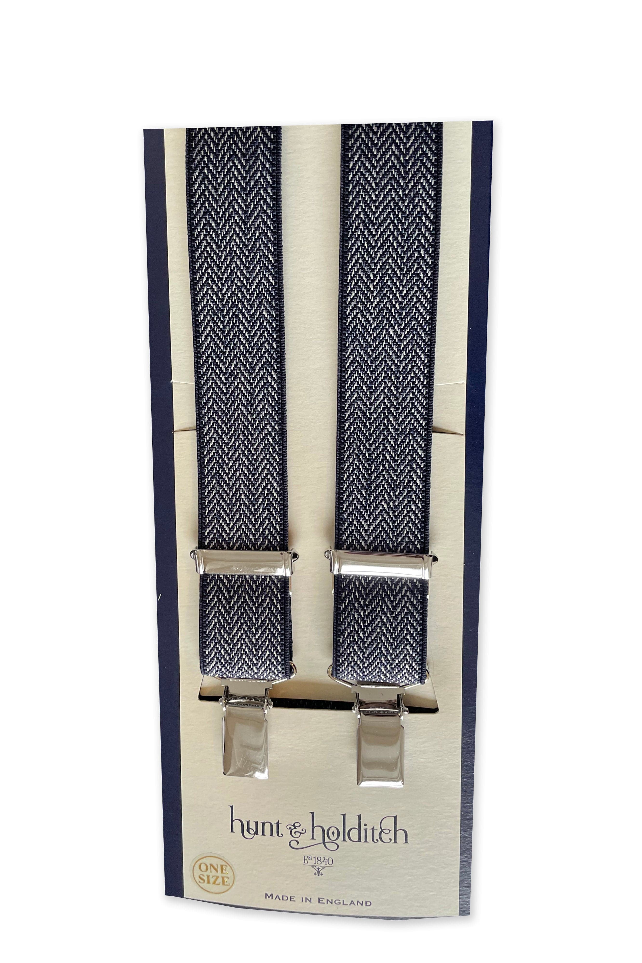 Chevron 25mm Clip Braces - Navy